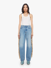 Mother Denim The Fringe Half-Pipe Button Sneak