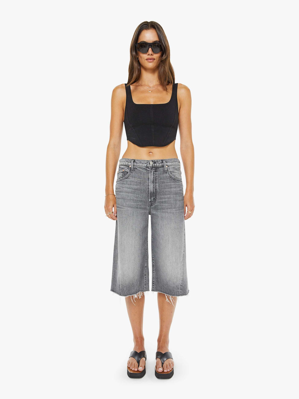 Mother Denim The Whole Lot Zip Twist Fray