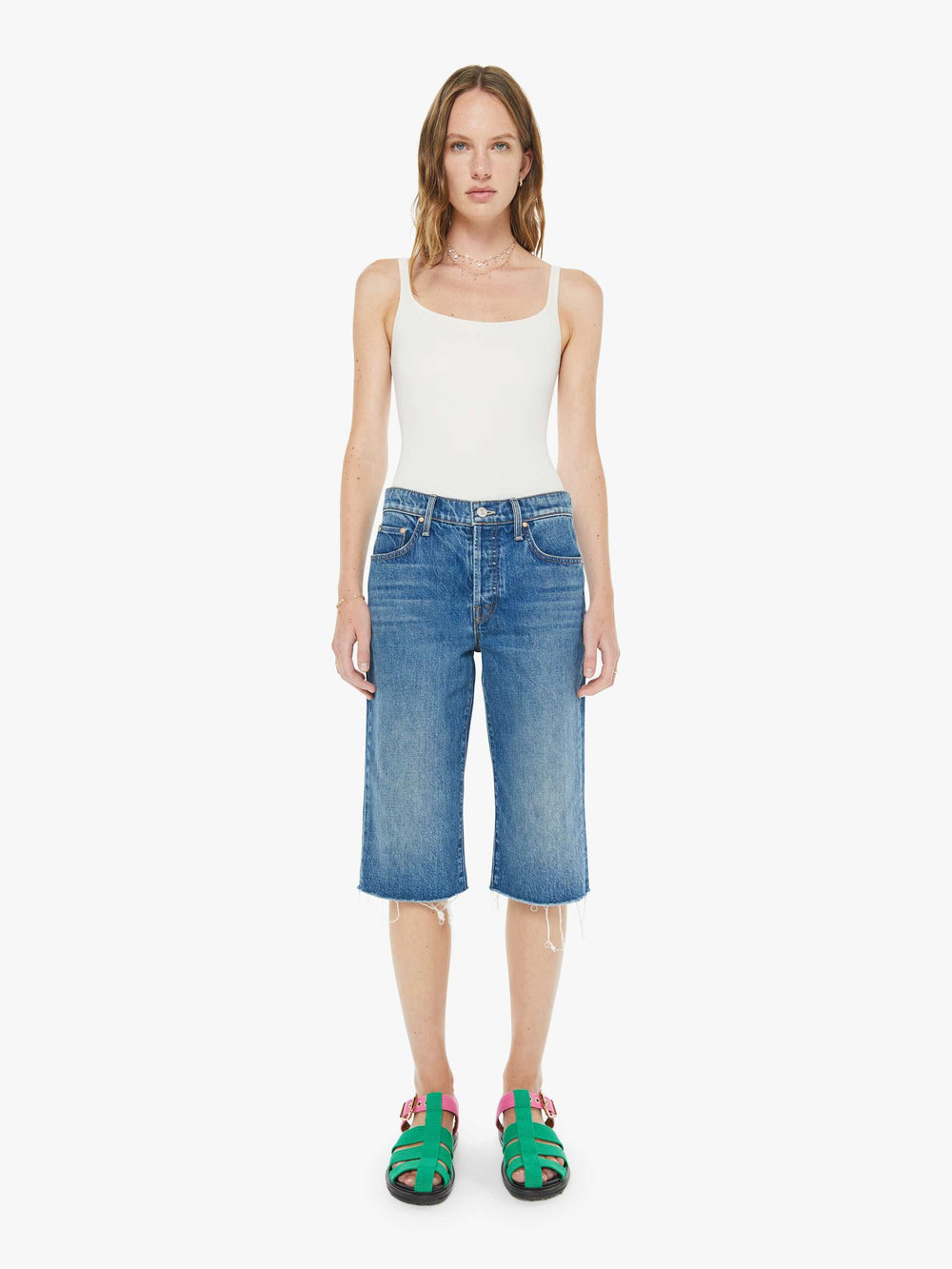 Mother Denim The Kick It Half N' Half Fray