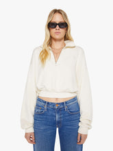Mother Denim Eterne Cropped Half-Zip Sweatshirt