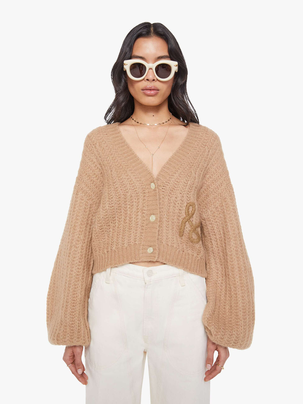 Mother Denim The Puffy Sleeve Varsity Cardigan