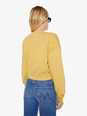 Mother Denim Eterne Cropped V-Neck Sweatshirt