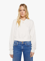 Mother Denim Eterne Cropped V-Neck Sweatshirt