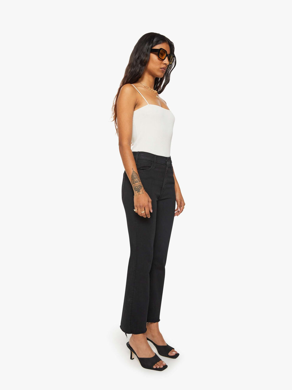 Mother Denim PETITES The Lil Hustler Ankle Fray