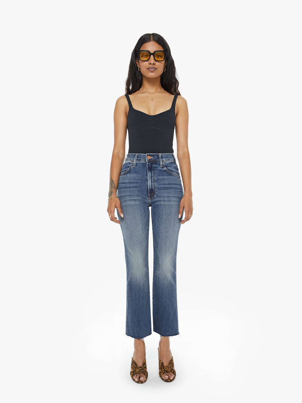 Mother Denim PETITES The Lil Hustler Ankle Fray