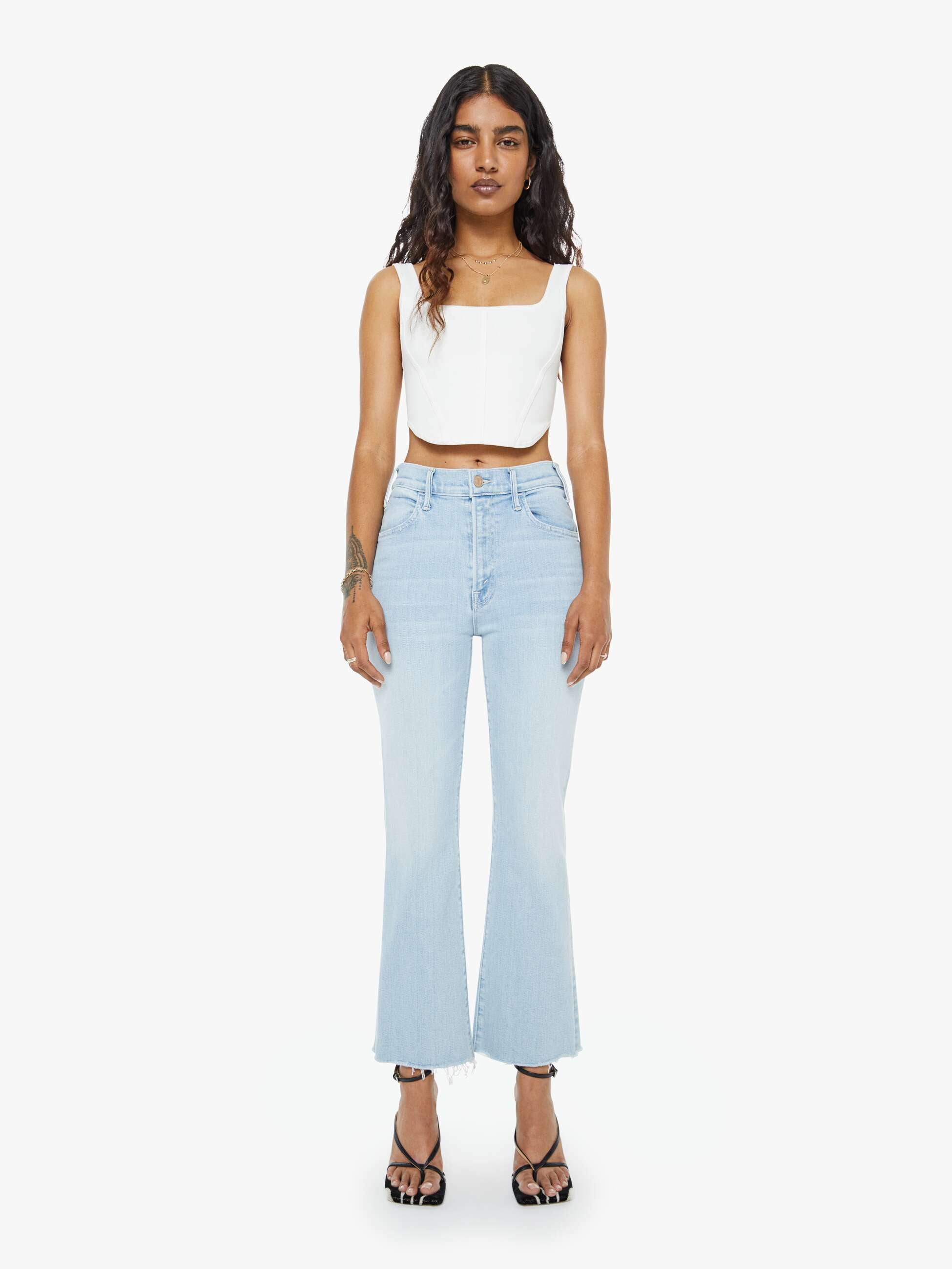 Mother Denim PETITES The Lil Hustler Ankle Fray