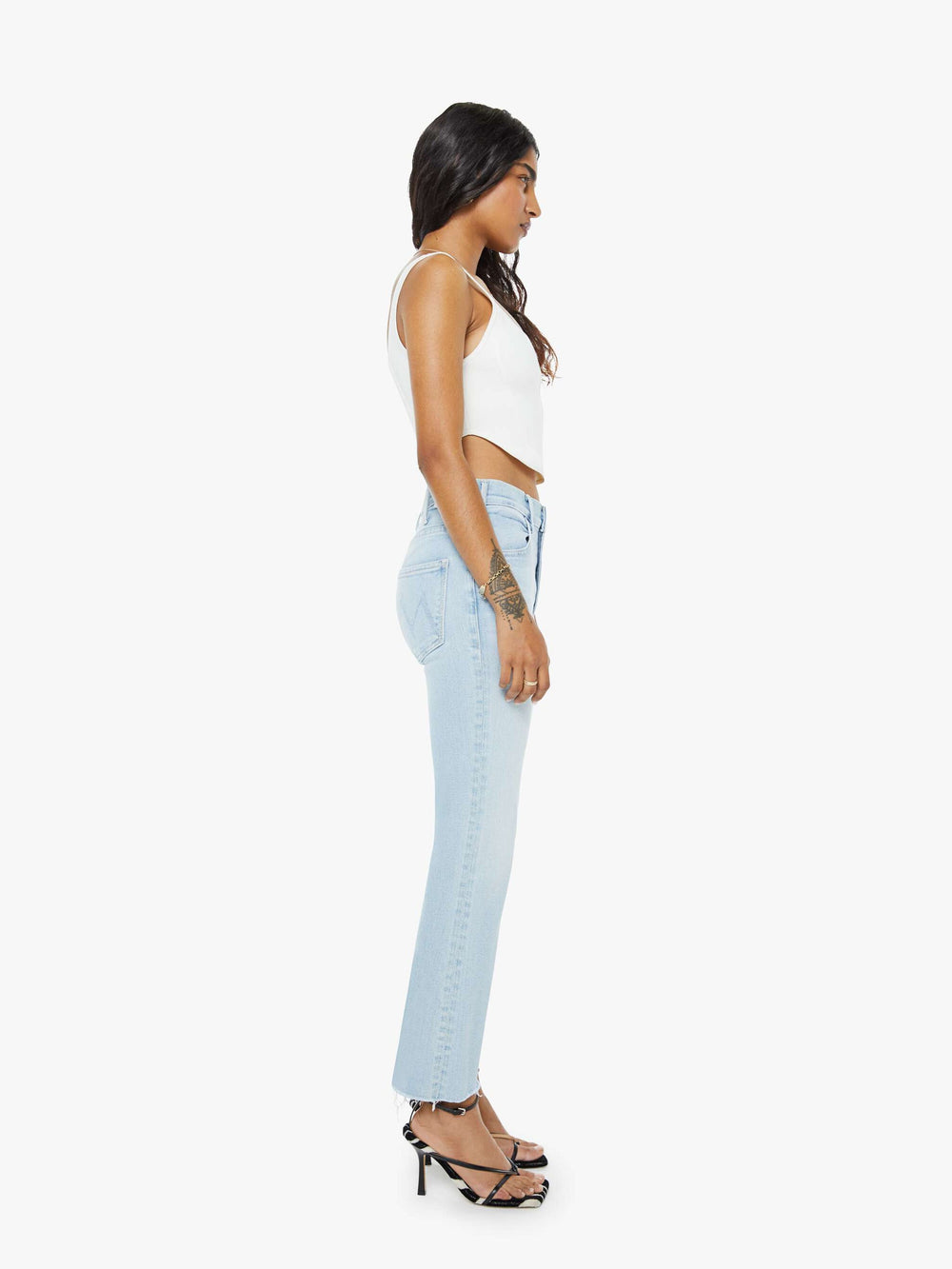 Mother Denim PETITES The Lil Hustler Ankle Fray