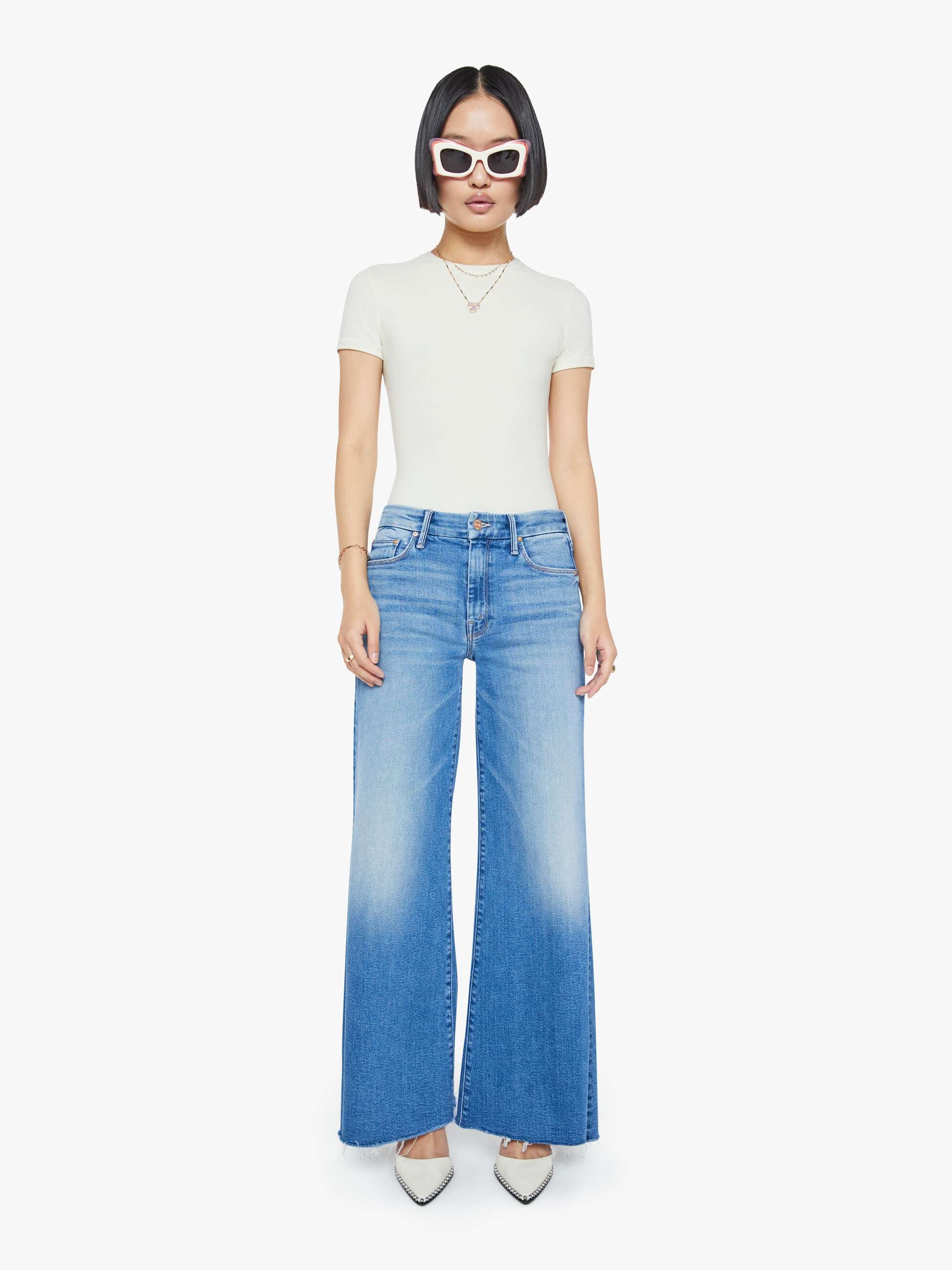 Mother Denim PETITES The Lil Roller Fray