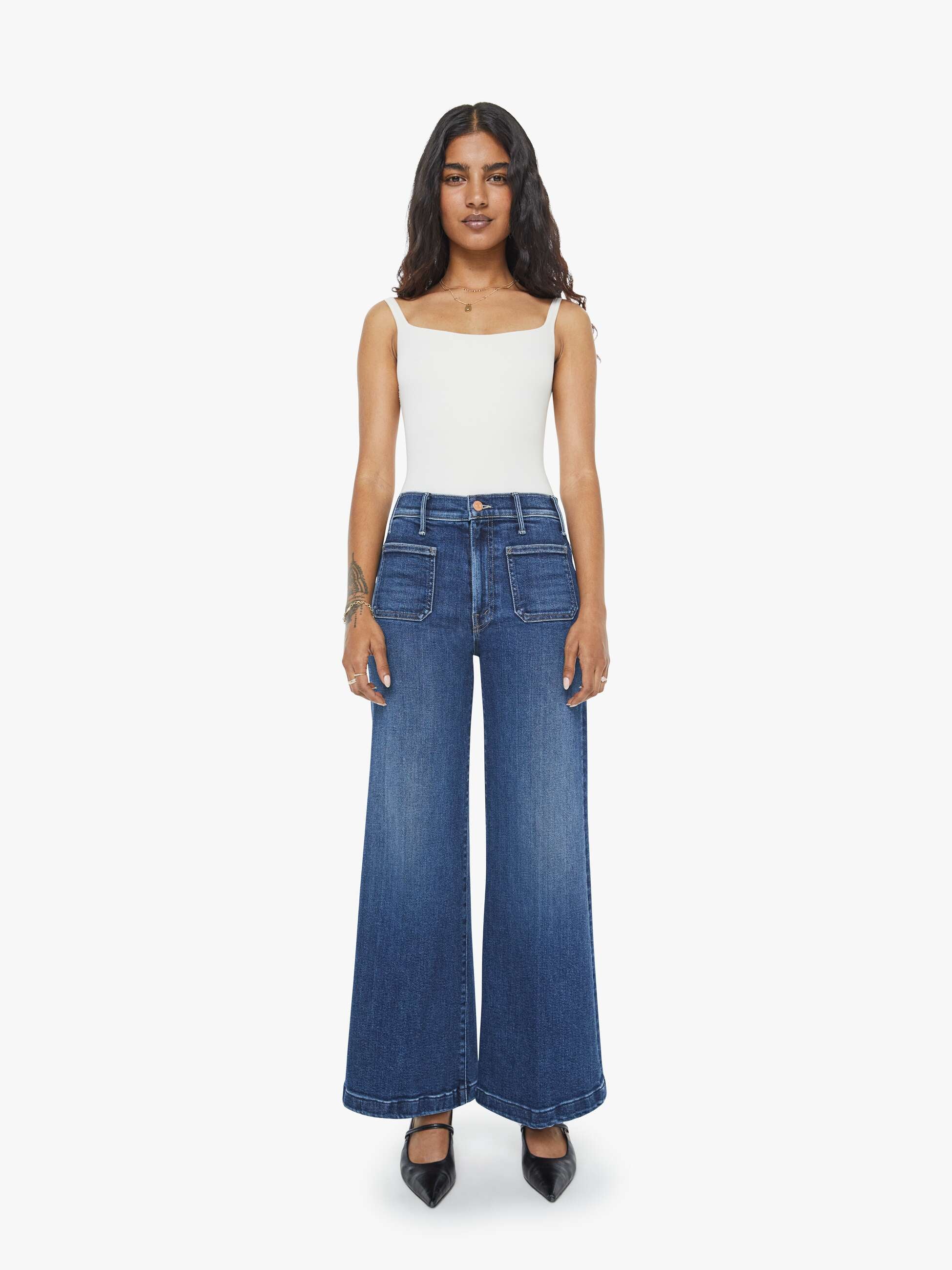 Mother Denim PETITES The Lil Hustler Roller Patch Pocket Skimp