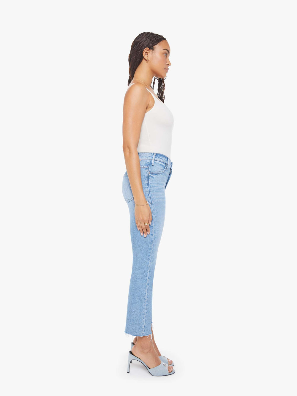 Mother Denim PETITES The Lil Hustler Ankle Fray