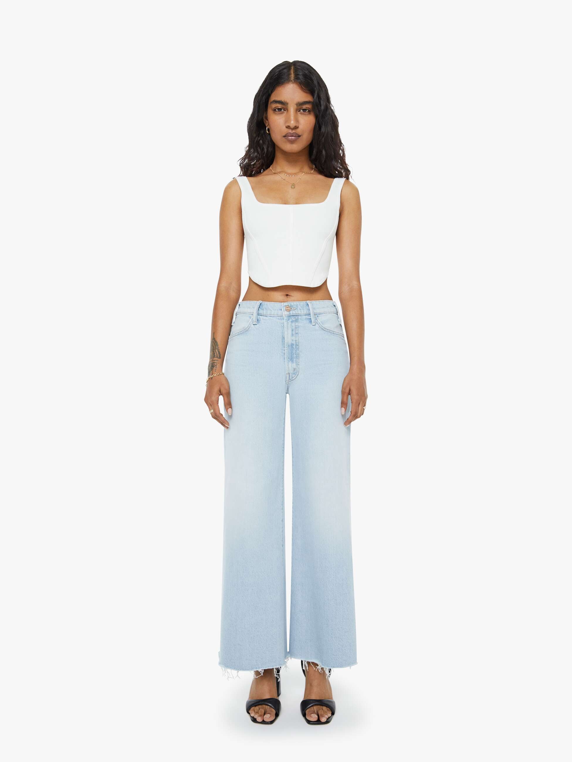 Mother Denim PETITES The Lil Hustler Roller Skimp Fray