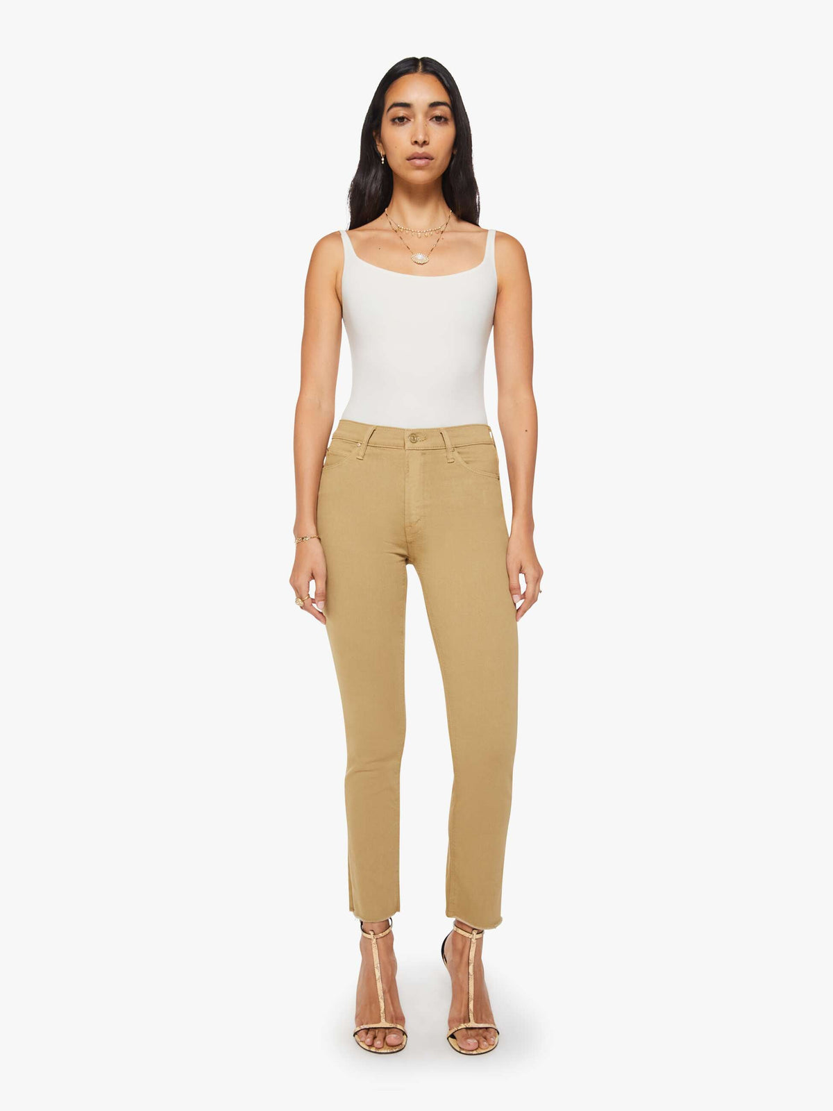 Mother Denim The Mid Rise Dazzler Ankle Fray