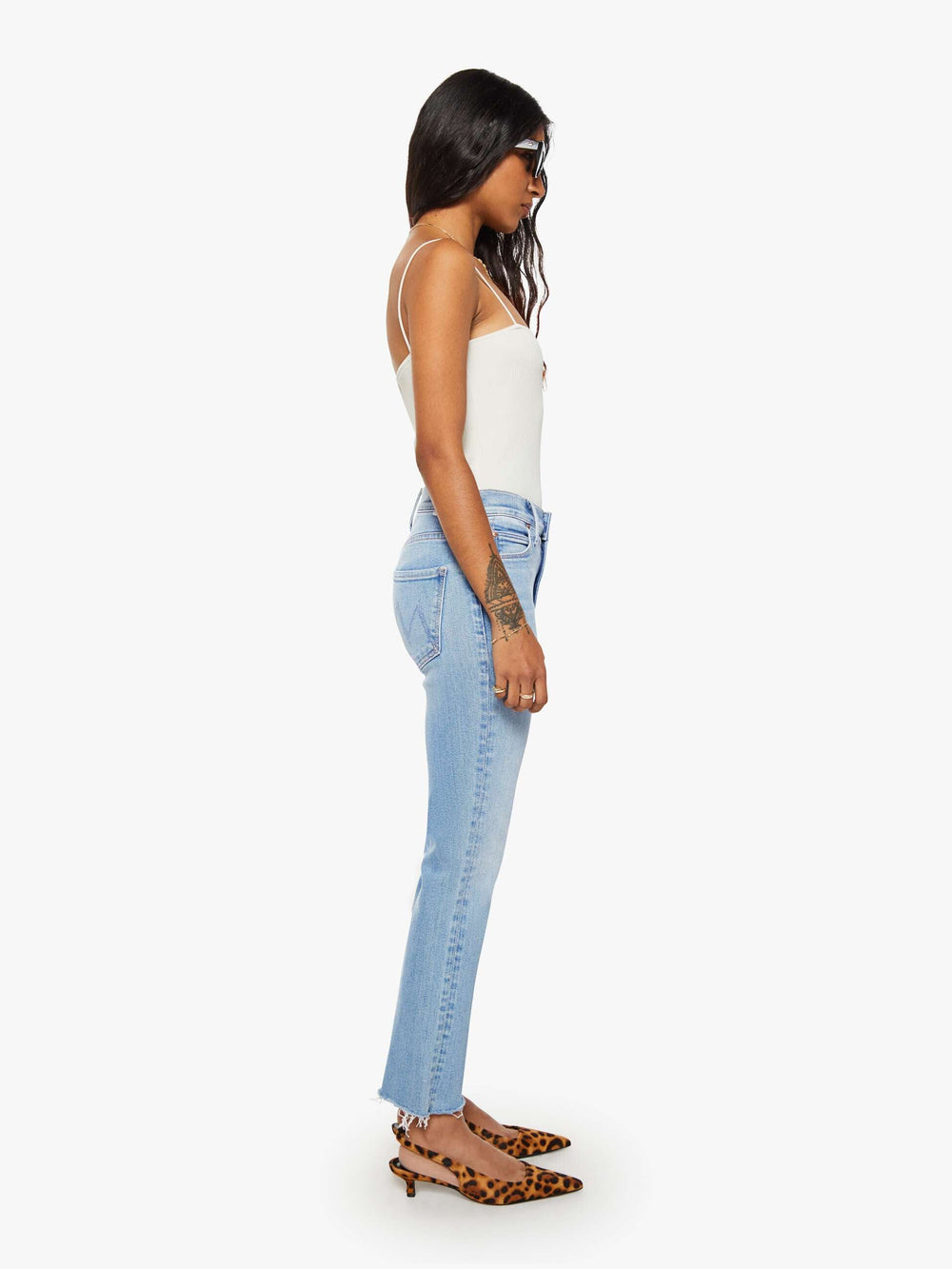 Mother Denim PETITES The Lil Mid Rise Dazzler Ankle Fray