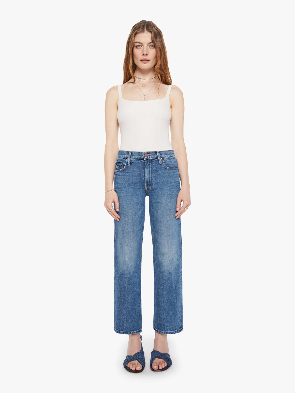 Mother Denim The Mid Rise Rambler Zip Ankle