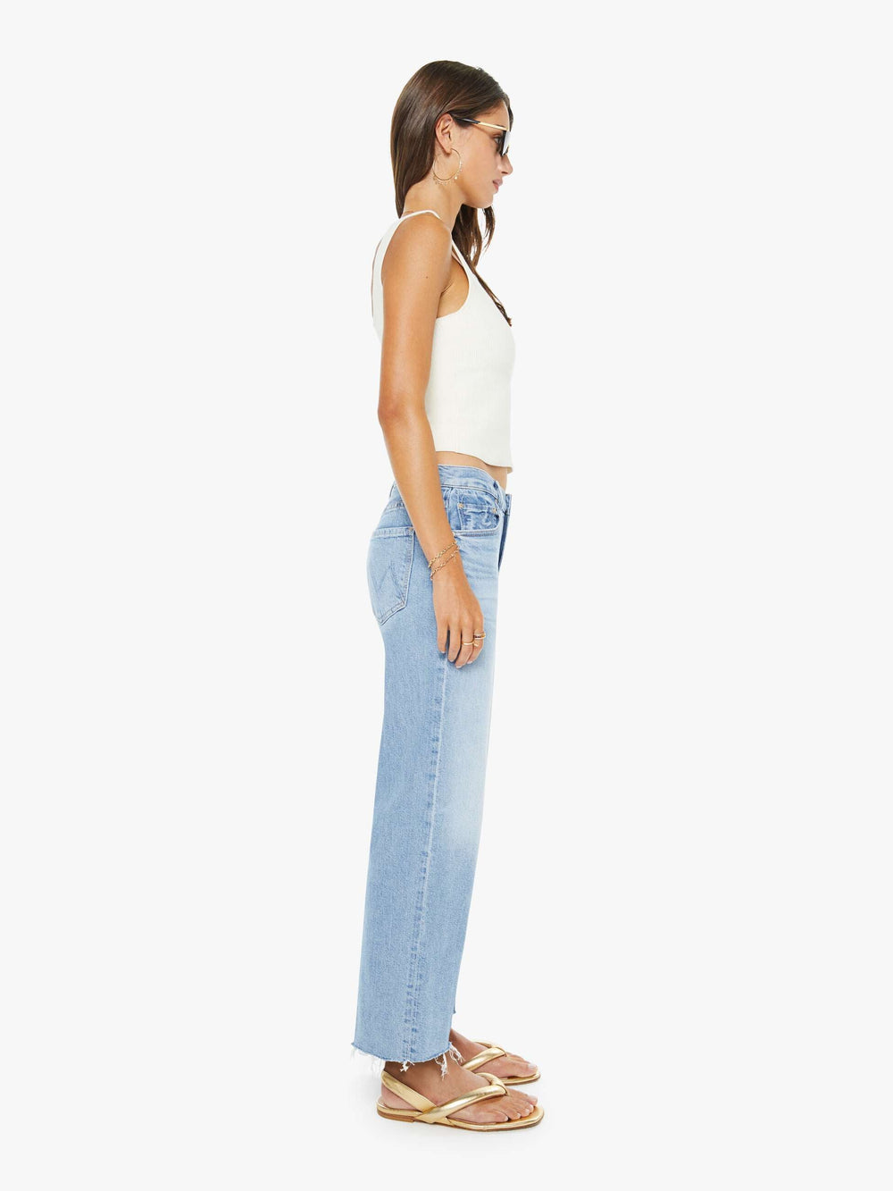Mother Denim The Mid Rise Rambler Zip Ankle Fray