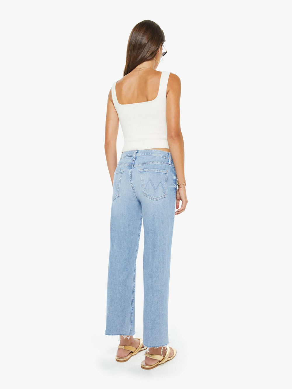 Mother Denim The Mid Rise Rambler Zip Ankle Fray