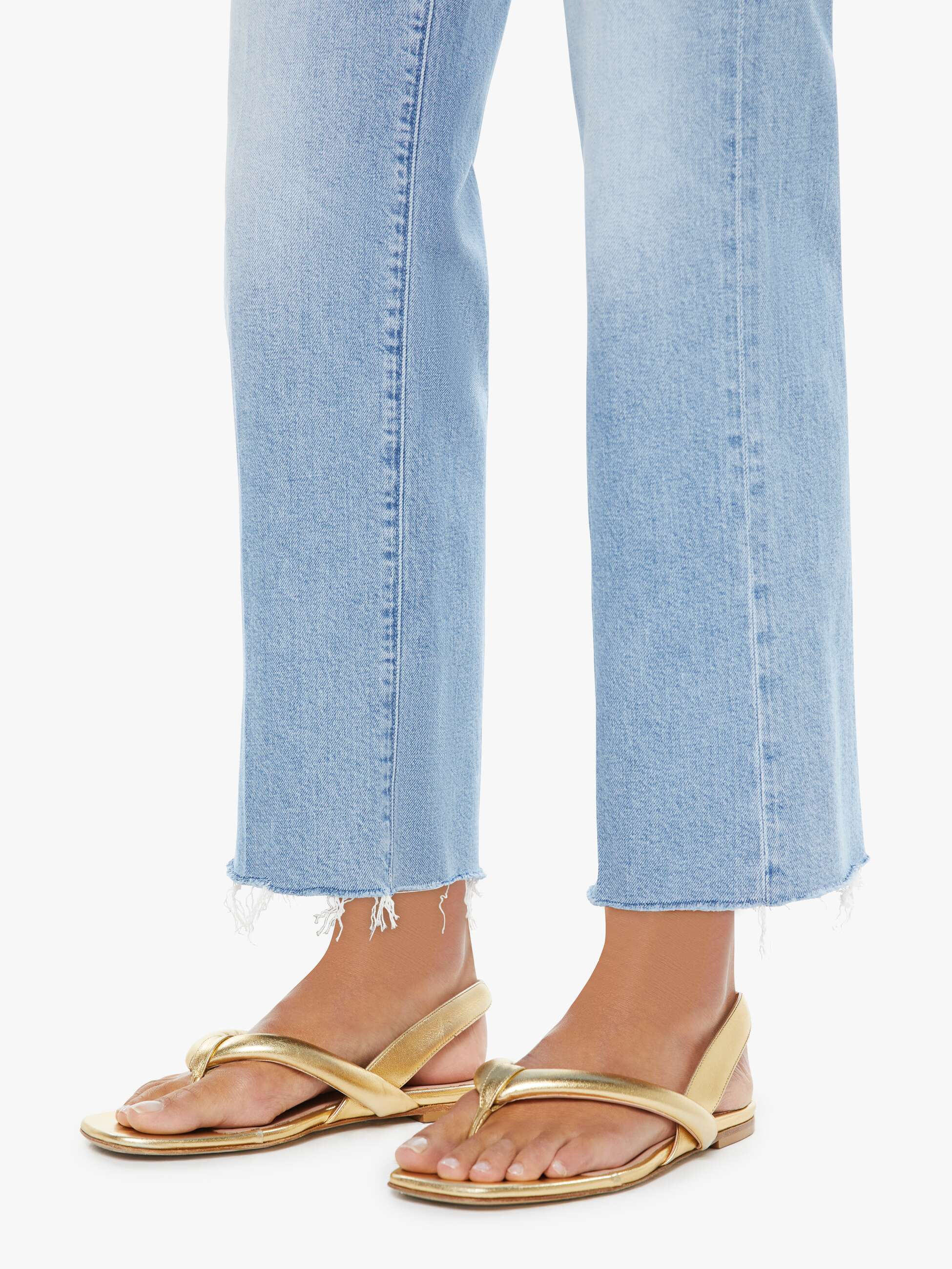 Mother Denim The Mid Rise Rambler Zip Ankle Fray