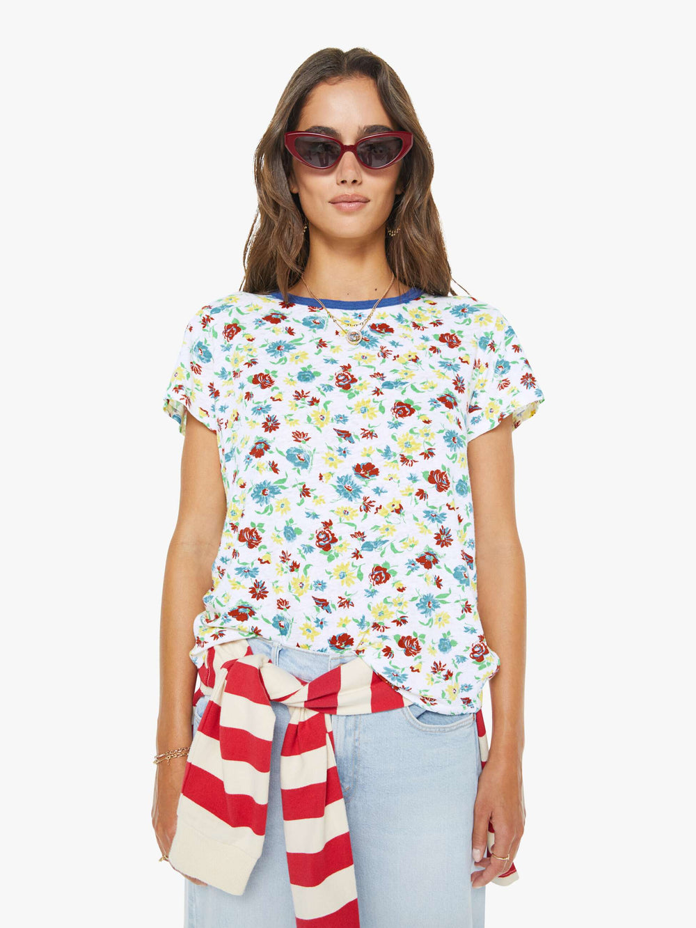 Mother Denim The Mid Rise Rambler Zip Ankle Fray