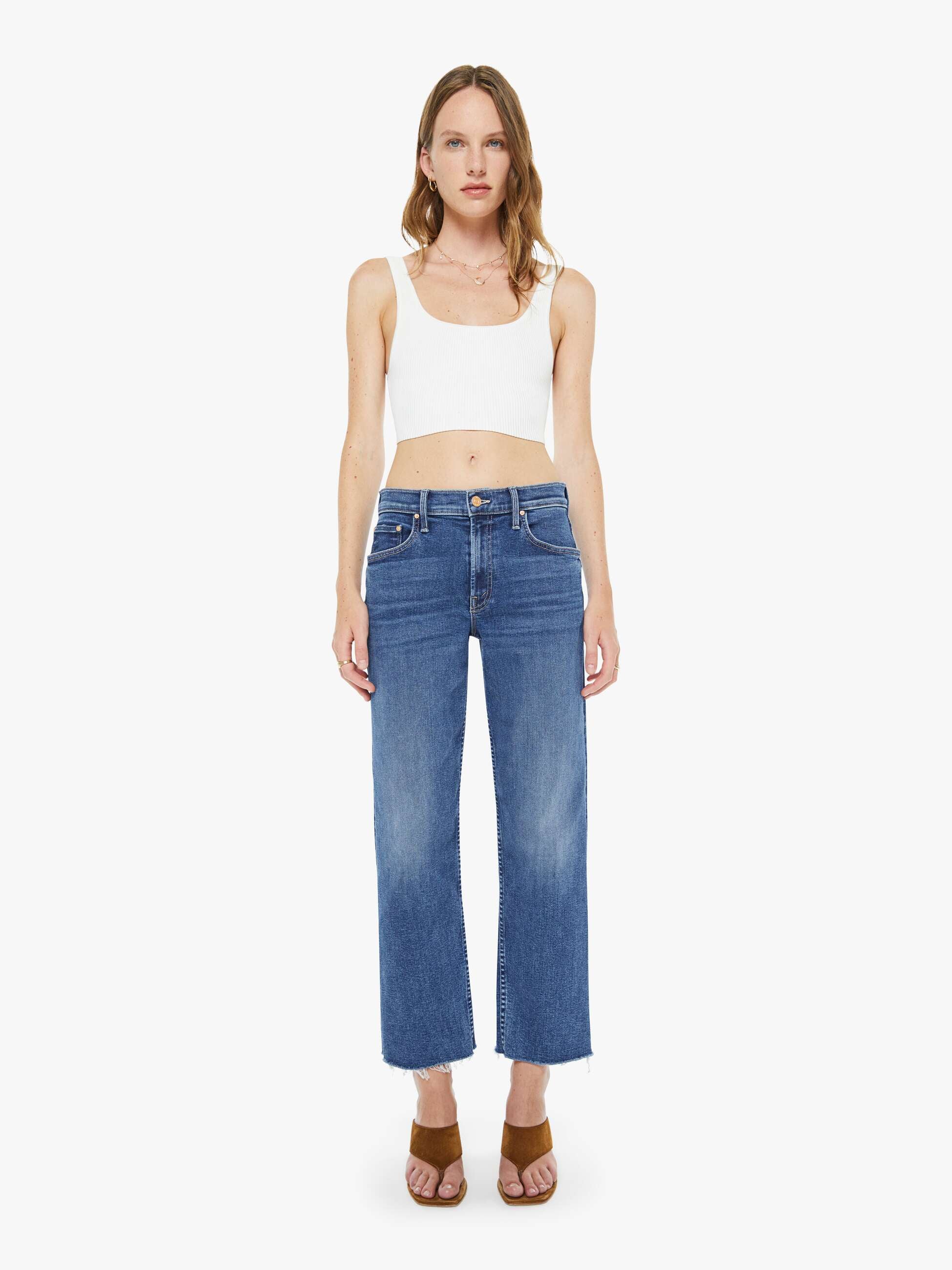 Mother Denim The Newbie Ankle Fray