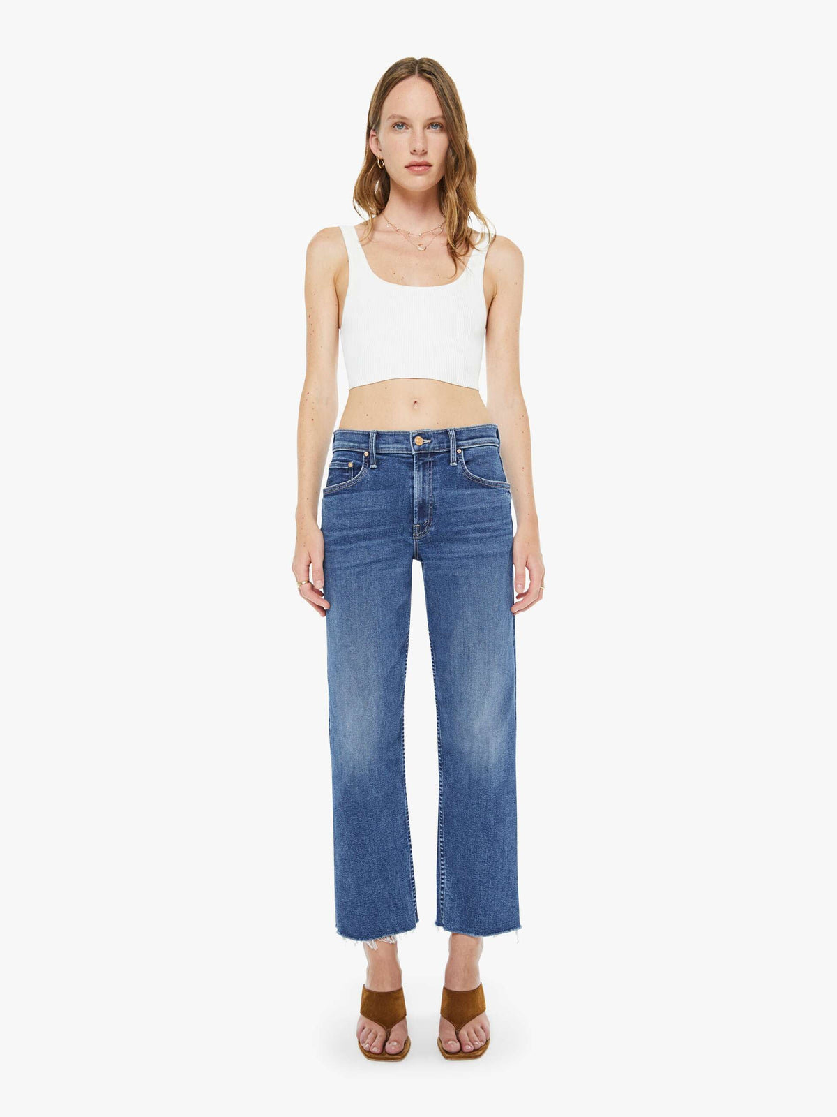 Mother Denim The Newbie Ankle Fray