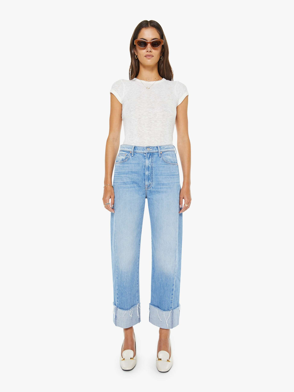 Mother Denim The Half-Pipe Ankle Cuff Fray