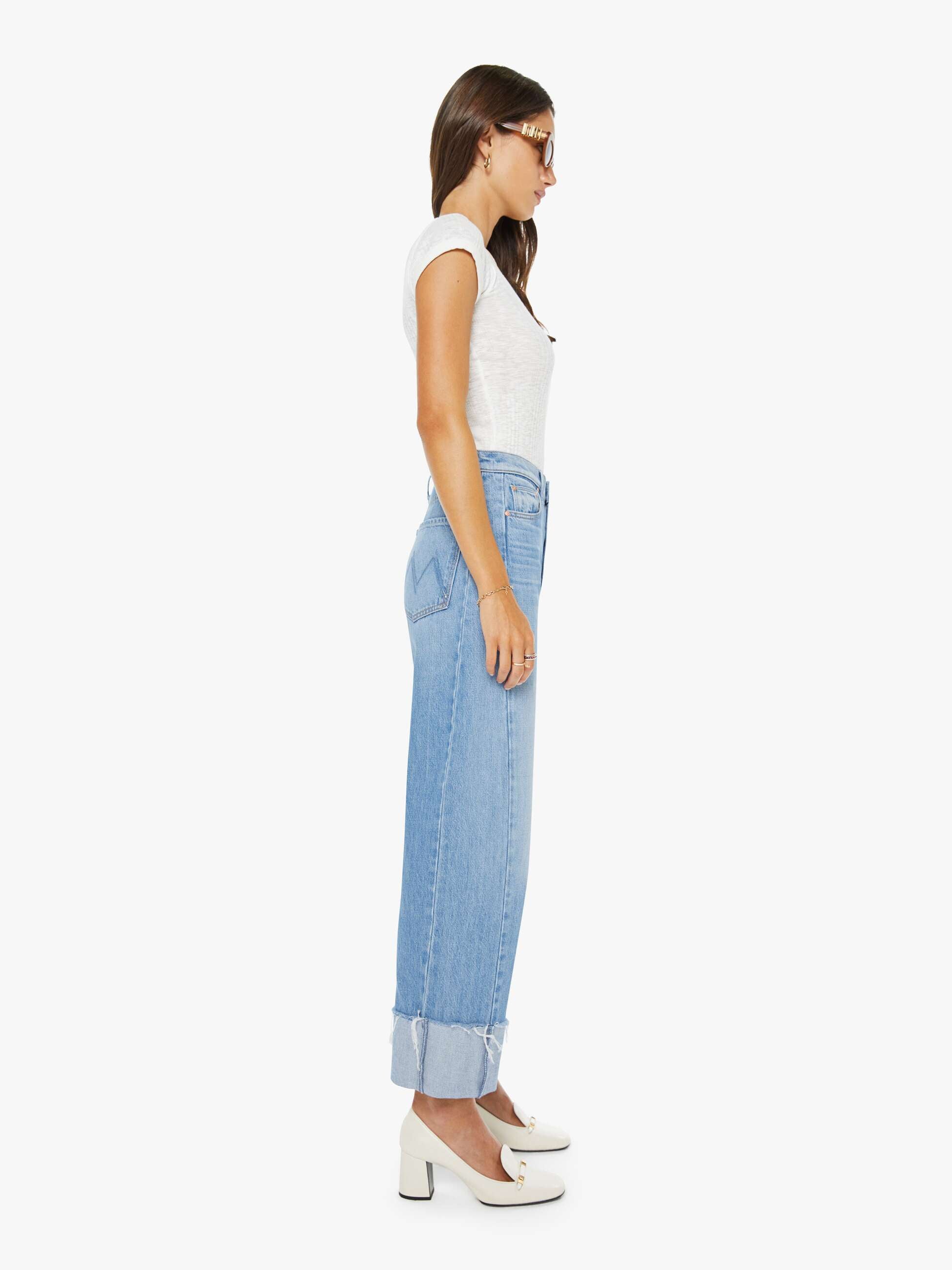 Mother Denim The Half-Pipe Ankle Cuff Fray