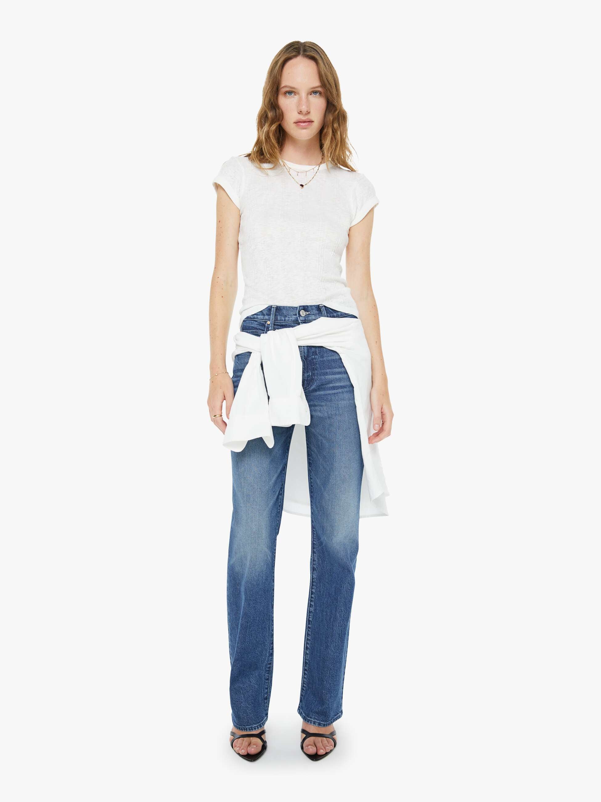 Mother Denim The Mid Rise Half-Pipe Hover