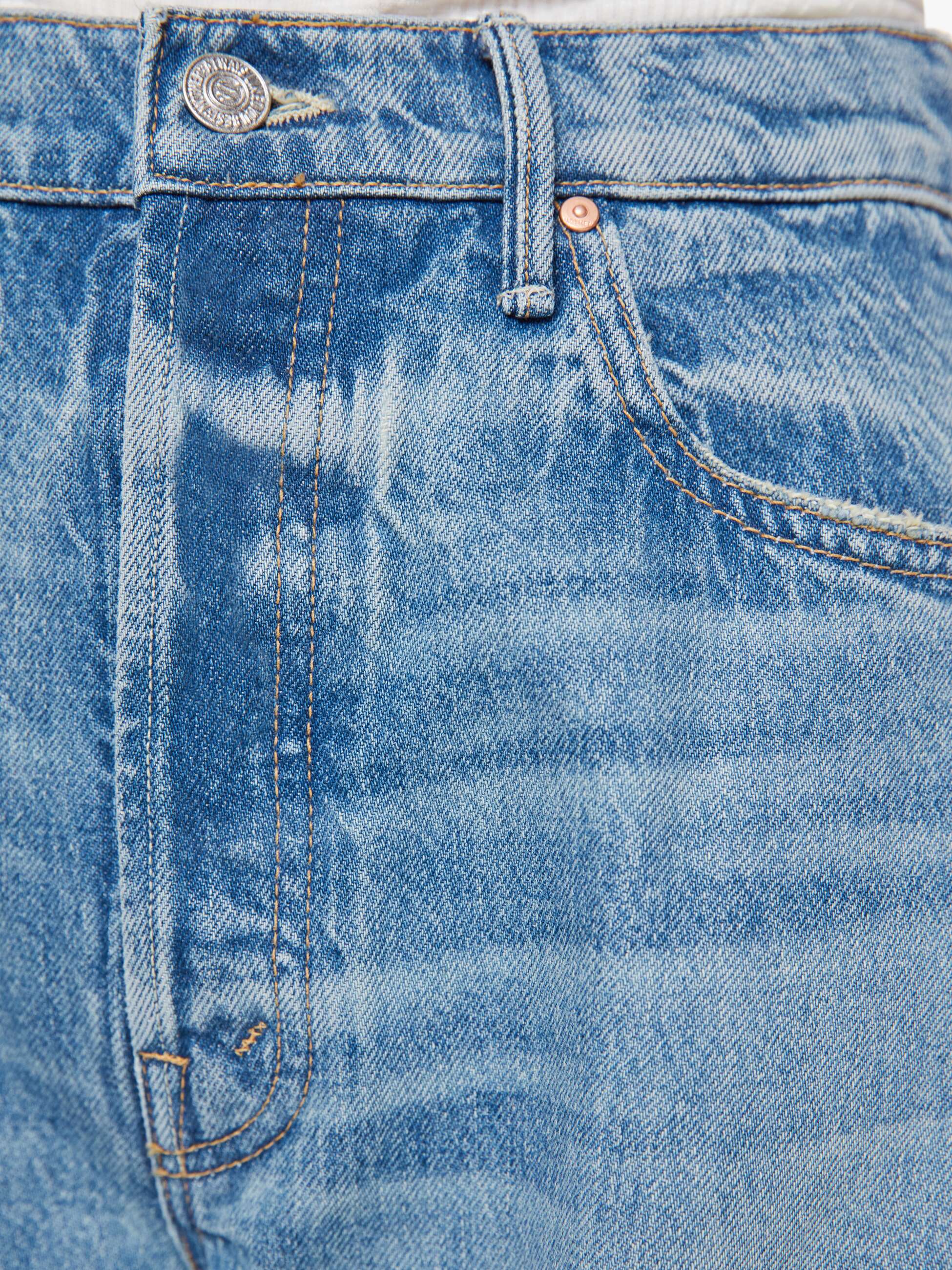 Mother Denim The Fringe Half-Pipe Button Sneak