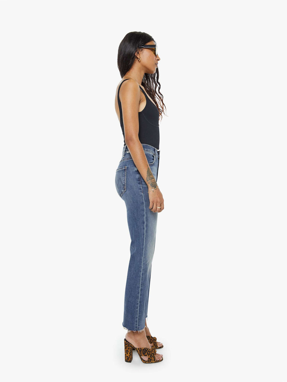 Mother Denim PETITES The Lil Hustler Ankle Fray