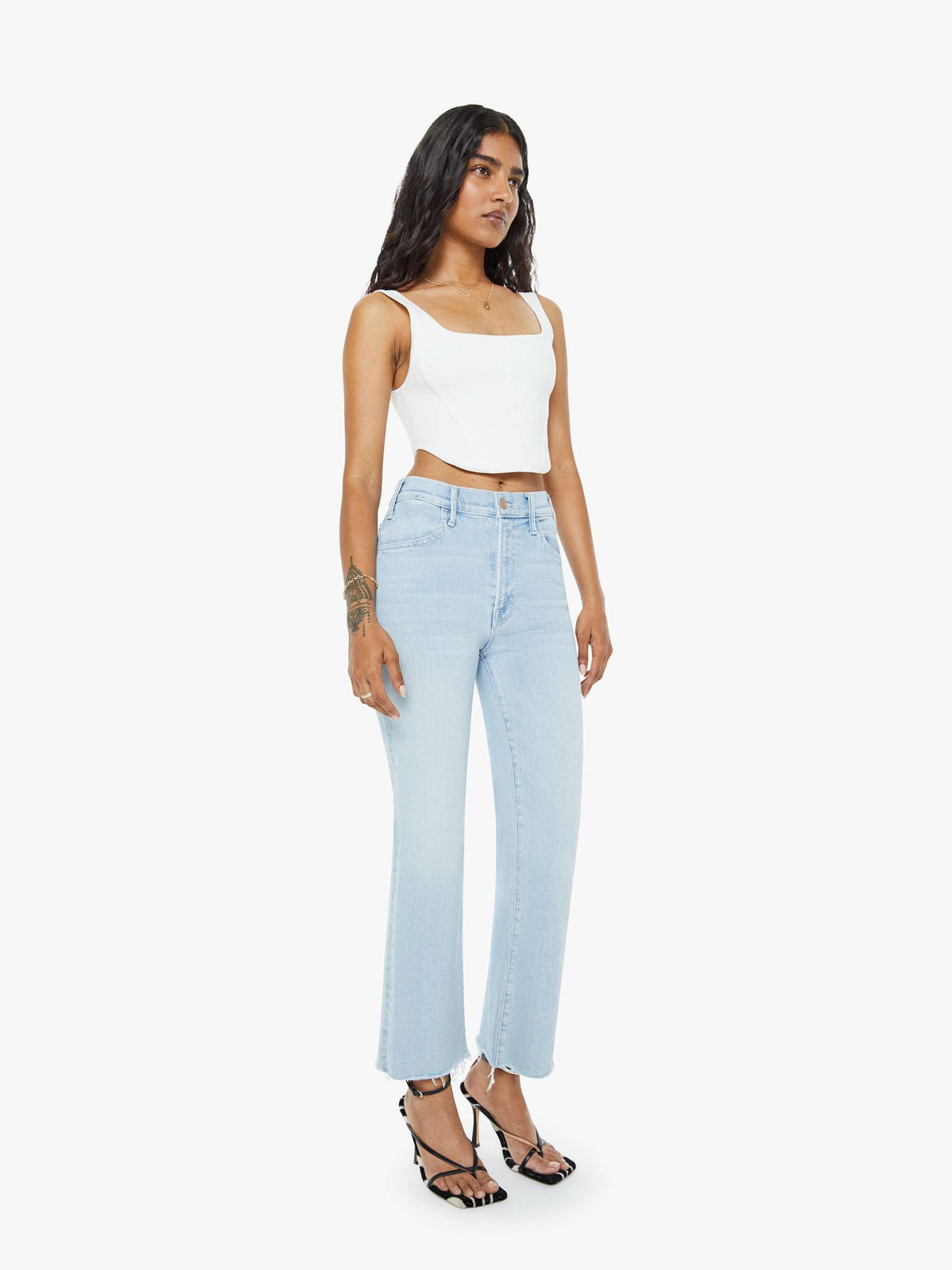 Mother Denim PETITES The Lil Hustler Ankle Fray