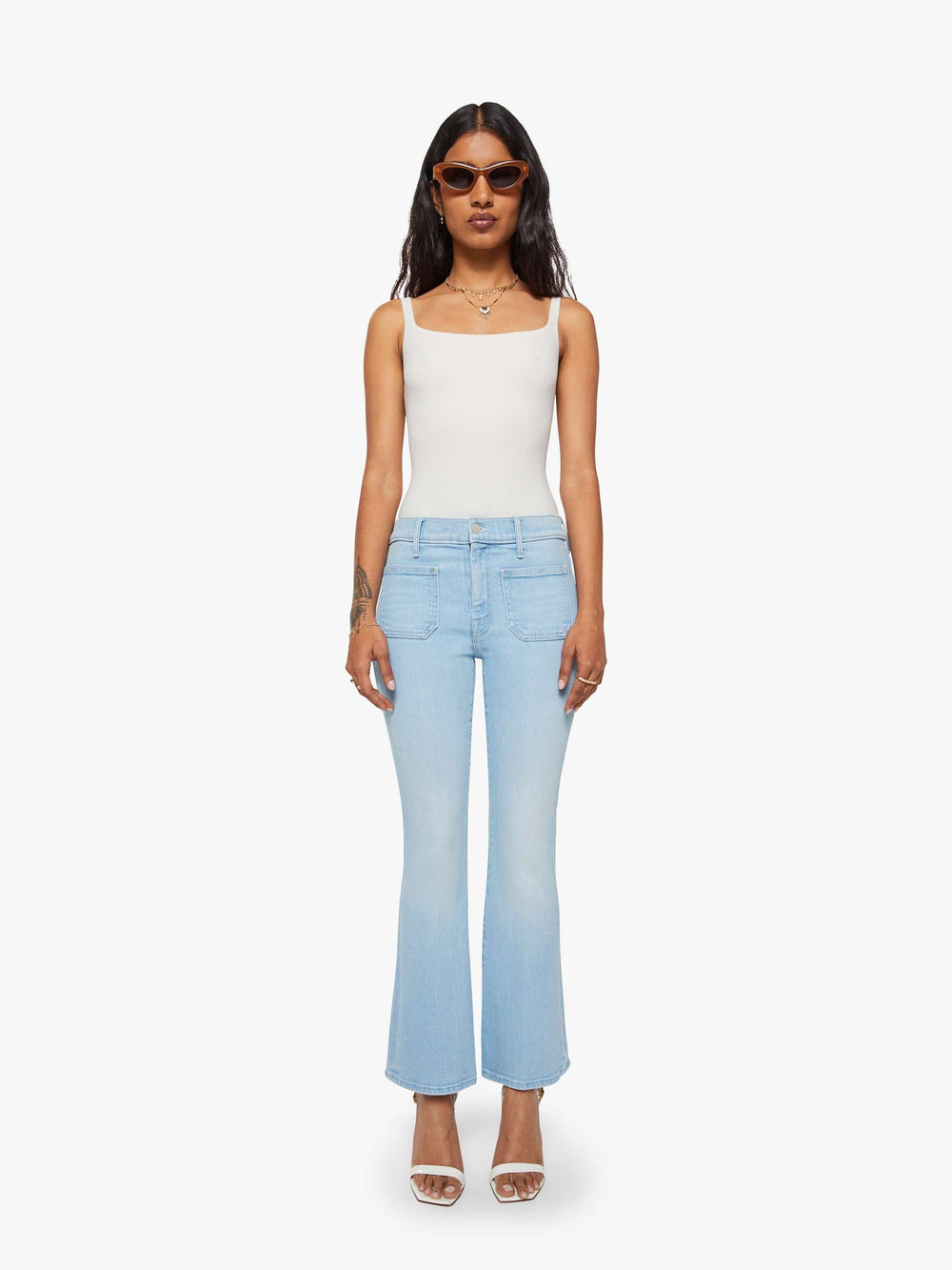Mother Denim PETITES The Lil Patch Pocket Weekender