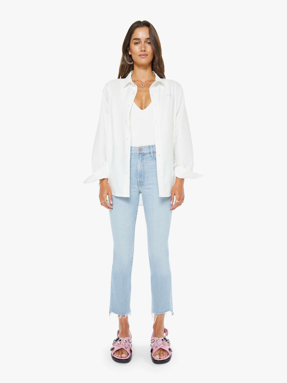 Mother Denim The Insider Crop Step Fray