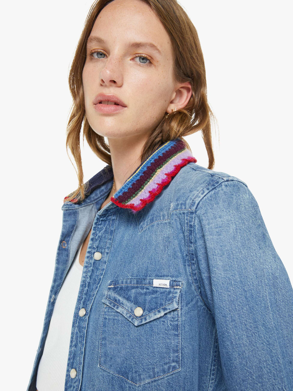 Mother Denim The Mid Rise Lasso Heel