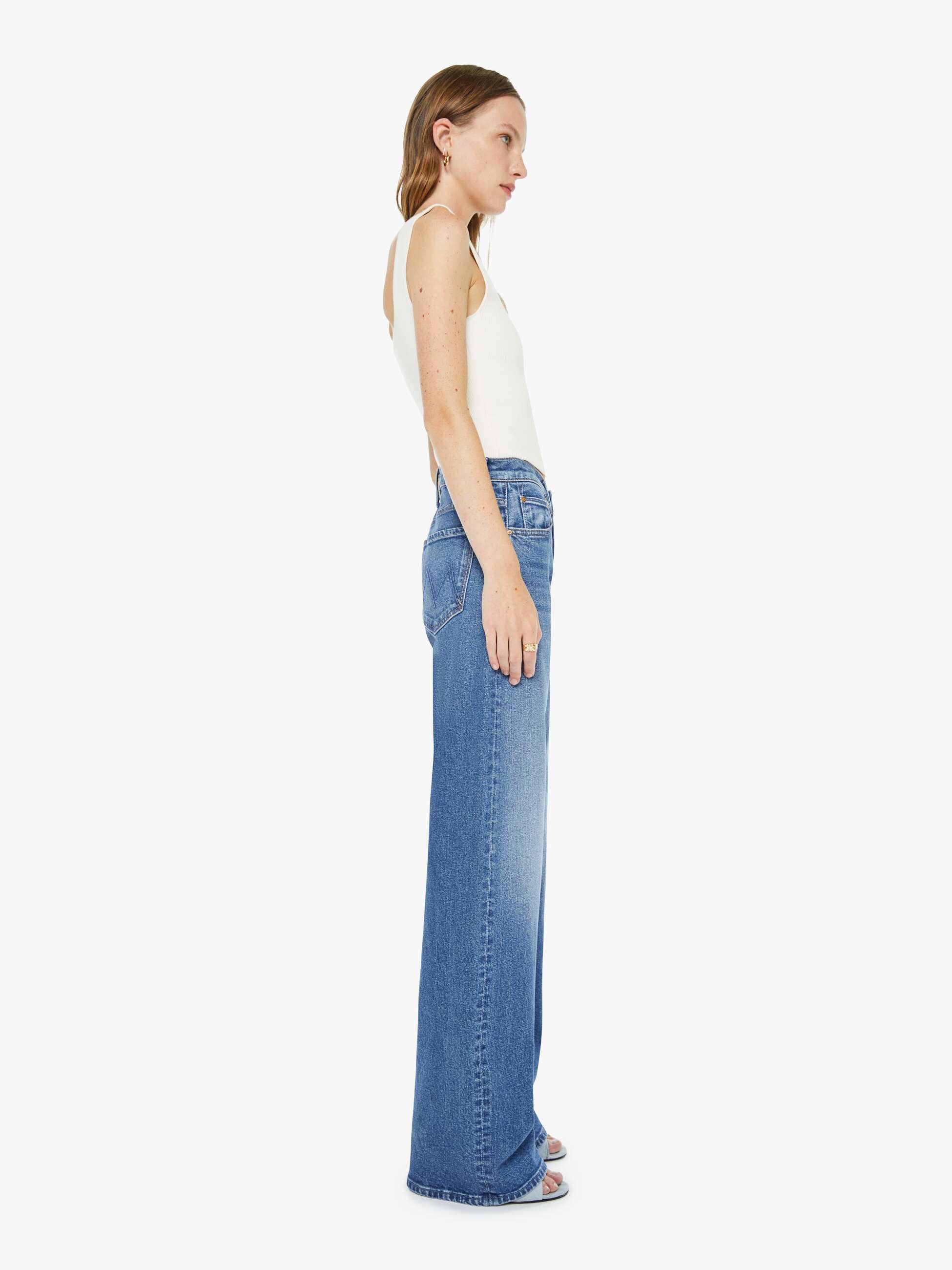 Mother Denim The Mid Rise Lasso Heel