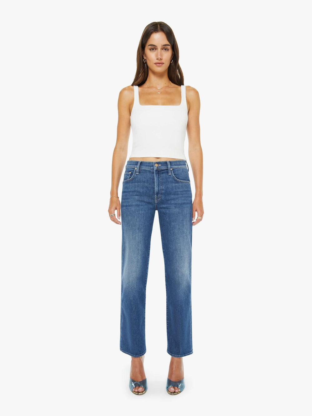 Mother Denim The Mid Rise Rambler Zip Ankle
