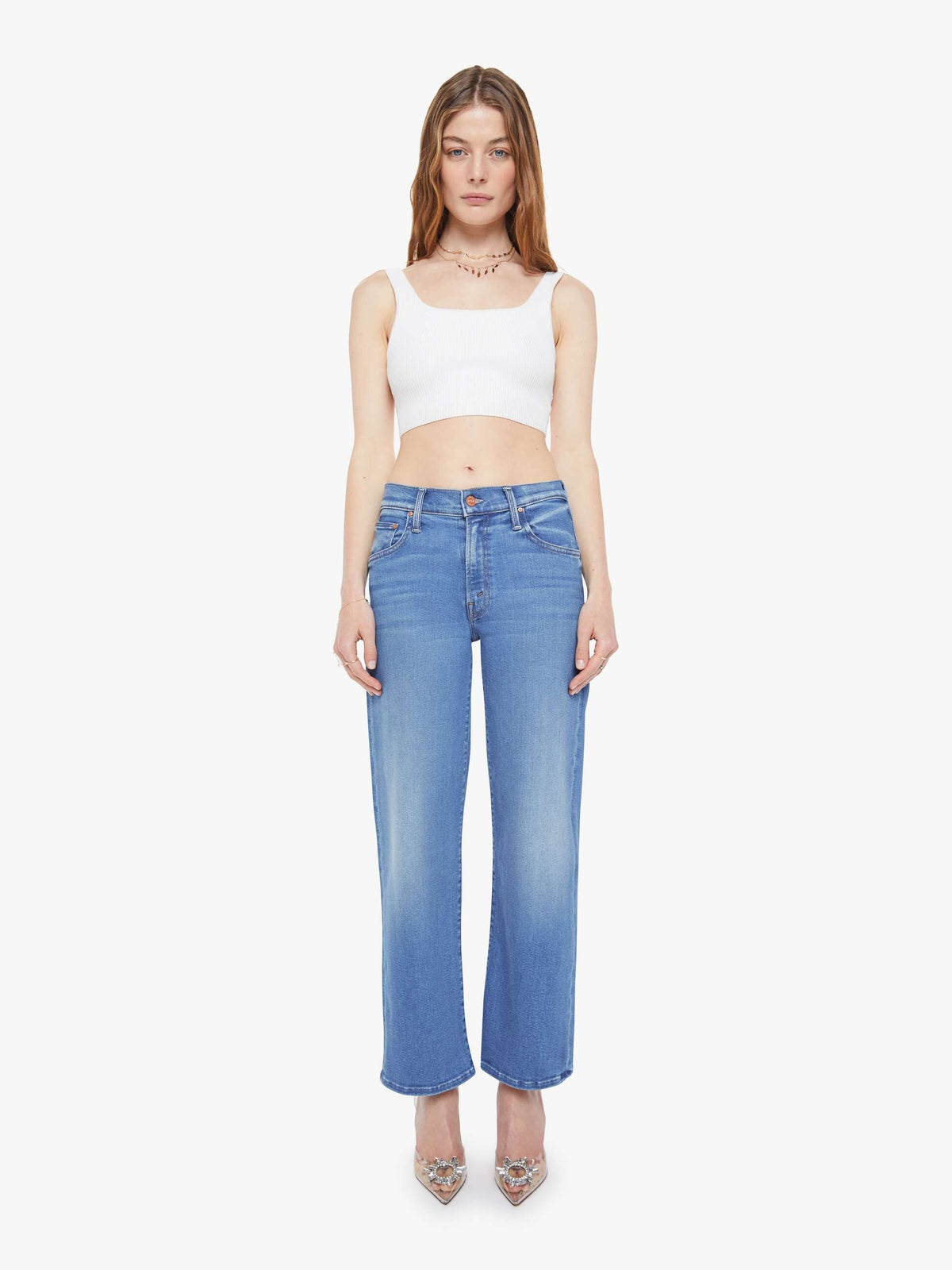 Mother Denim The Mid Rise Rambler Zip Ankle