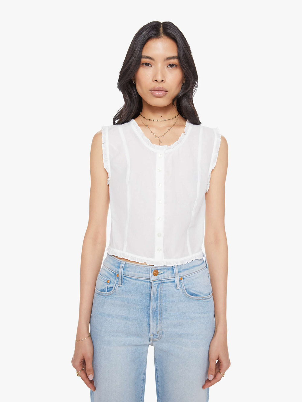 Mother Denim The Rambler Zip Slice Hover Fray