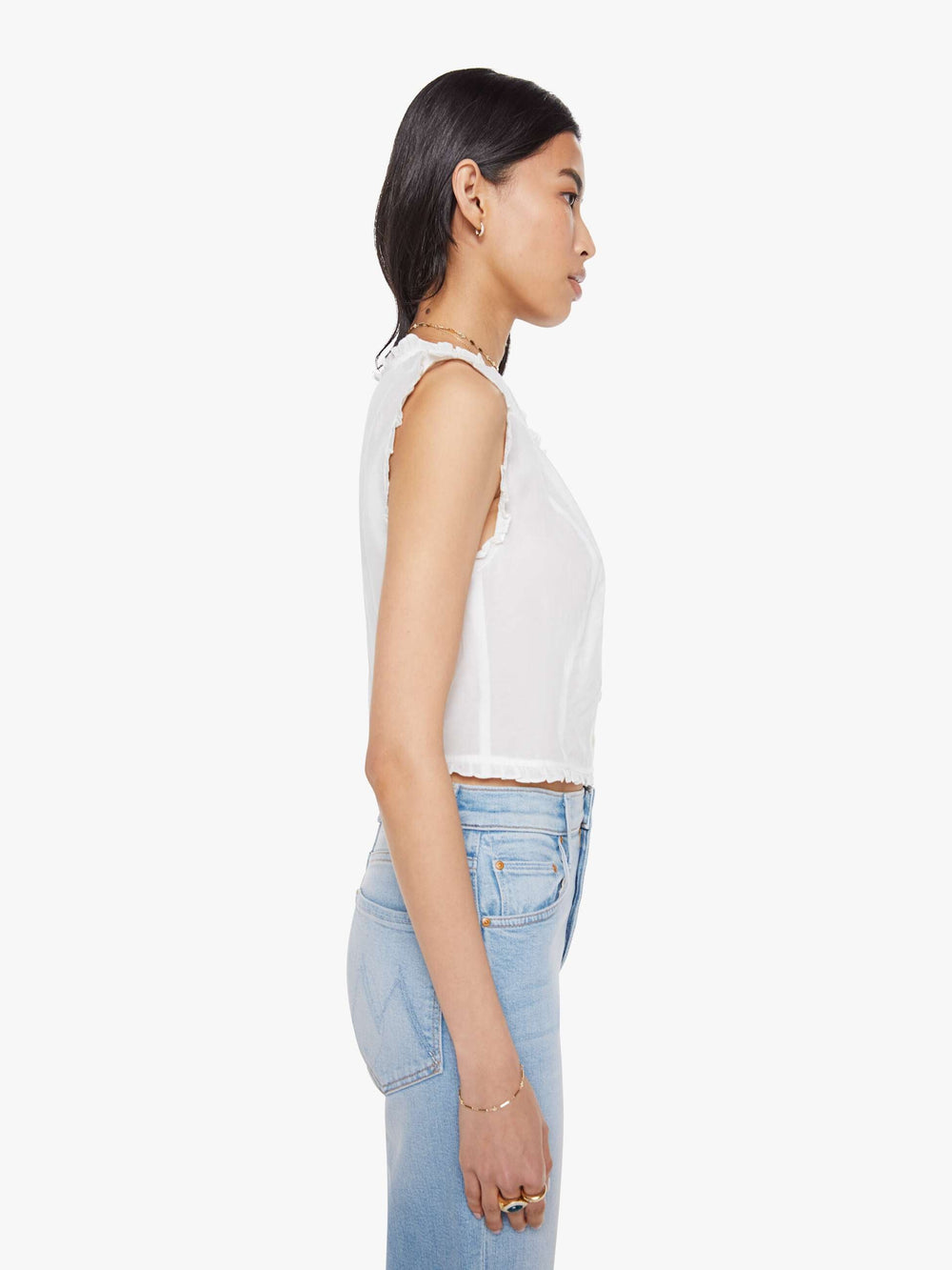 Mother Denim The Rambler Zip Slice Hover Fray