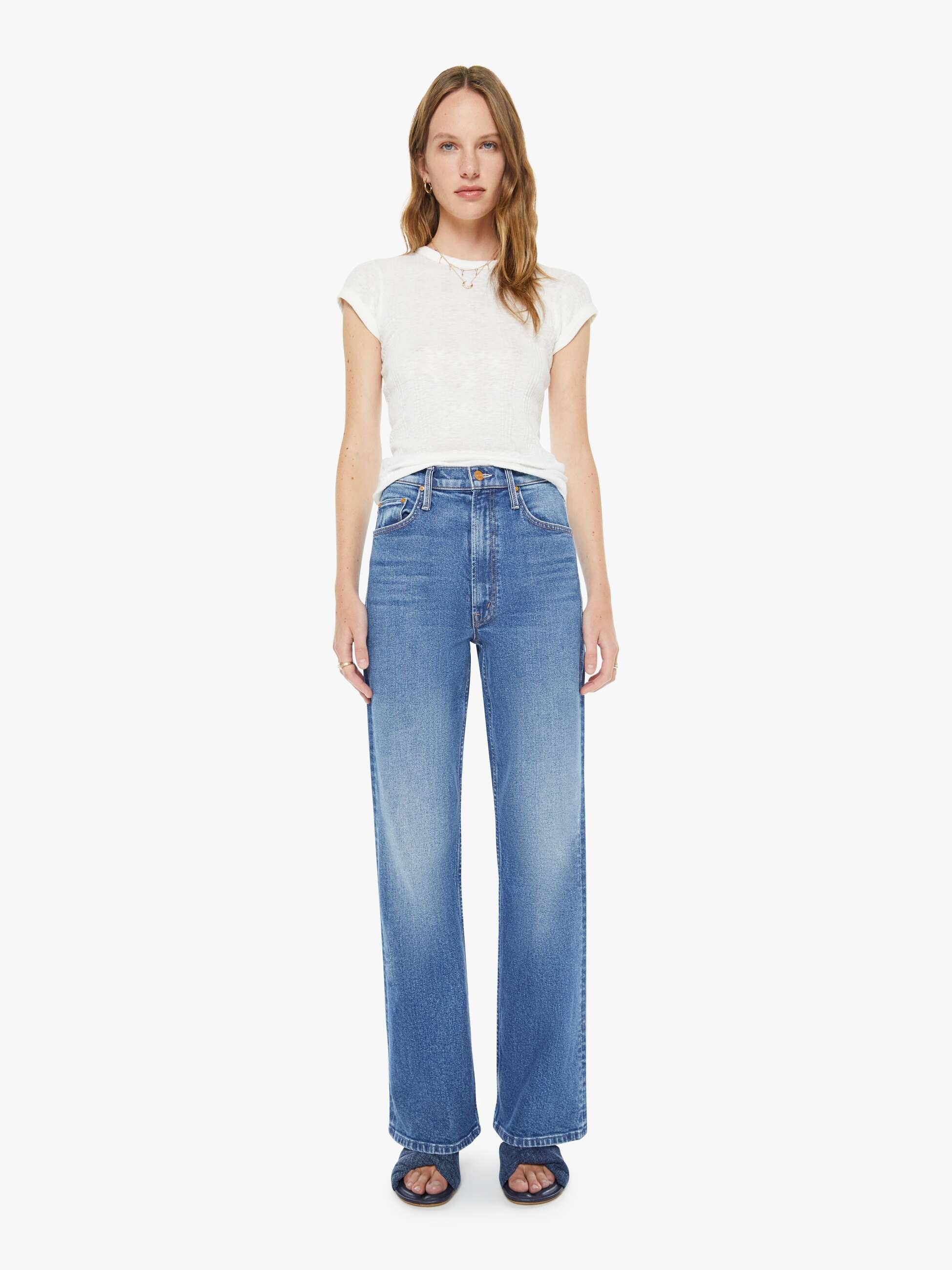 Mother Denim High Waisted Bookie Sneak