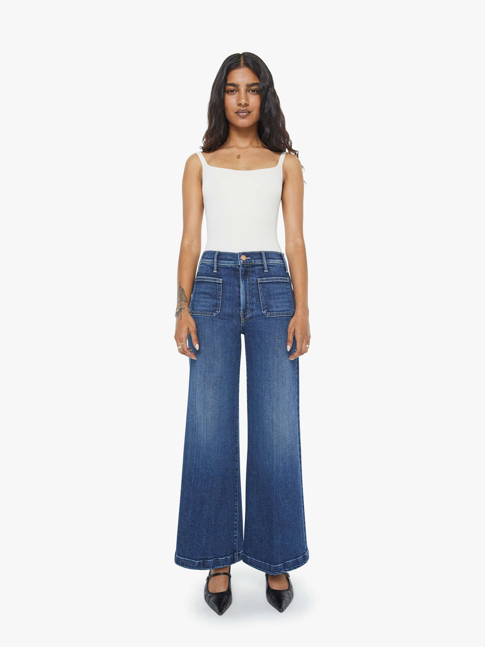 Mother Denim PETITES The Lil Hustler Roller Patch Pocket Skimp