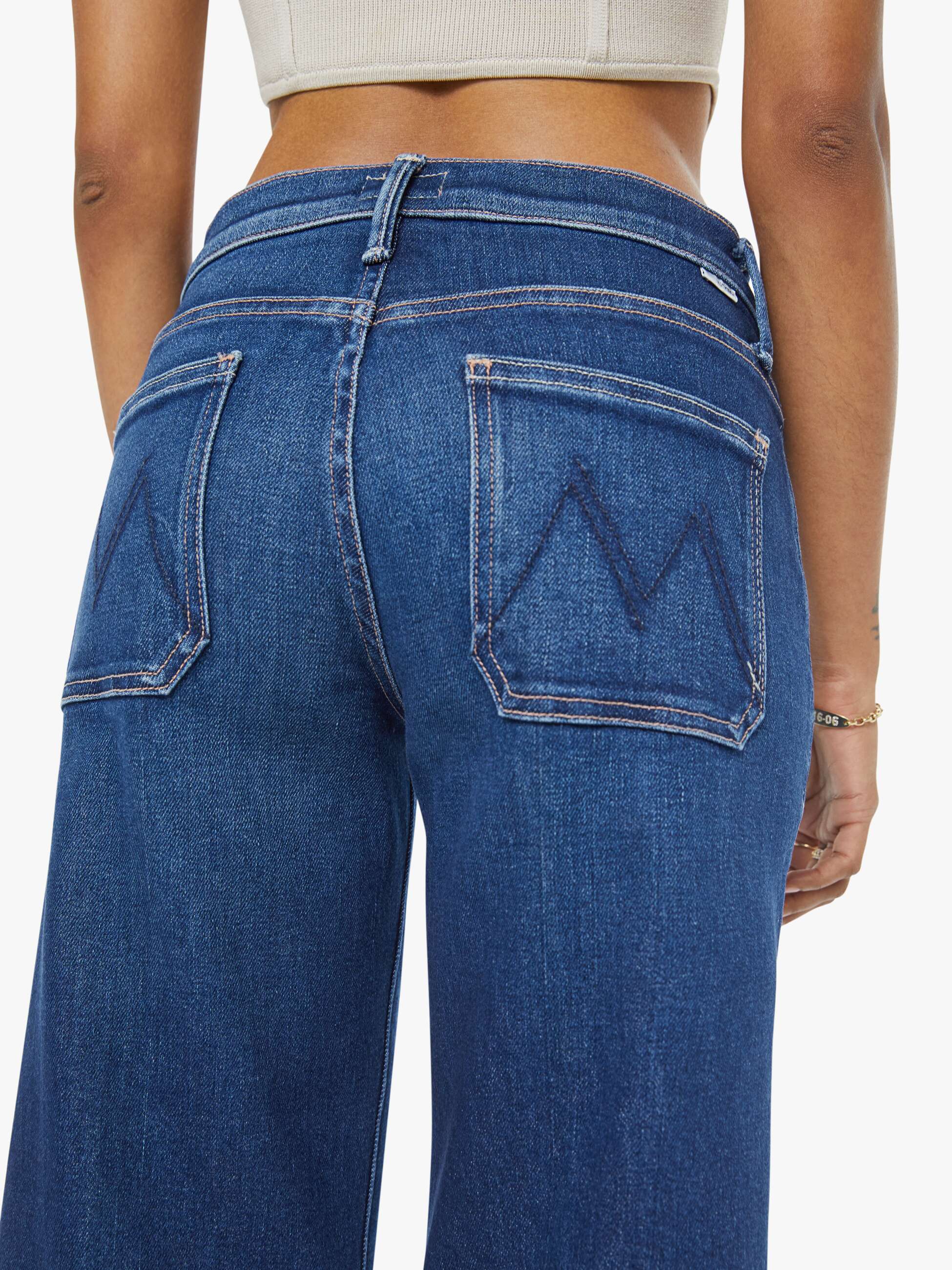 Mother Denim PETITES The Lil Patch Pocket Mid Rise Maven Ankle
