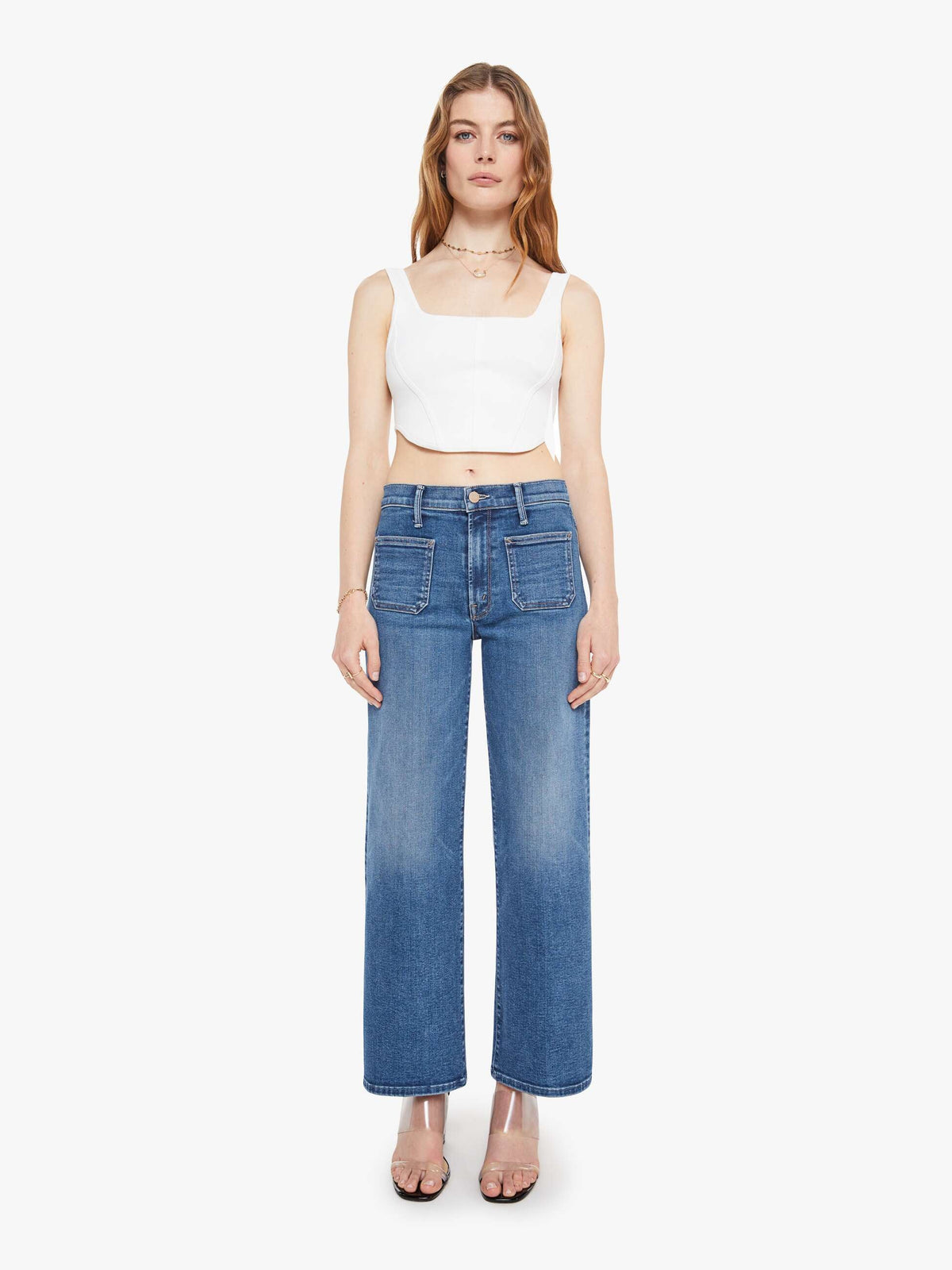 Mother Denim The Patch Pocket Mid Rise Maven Ankle