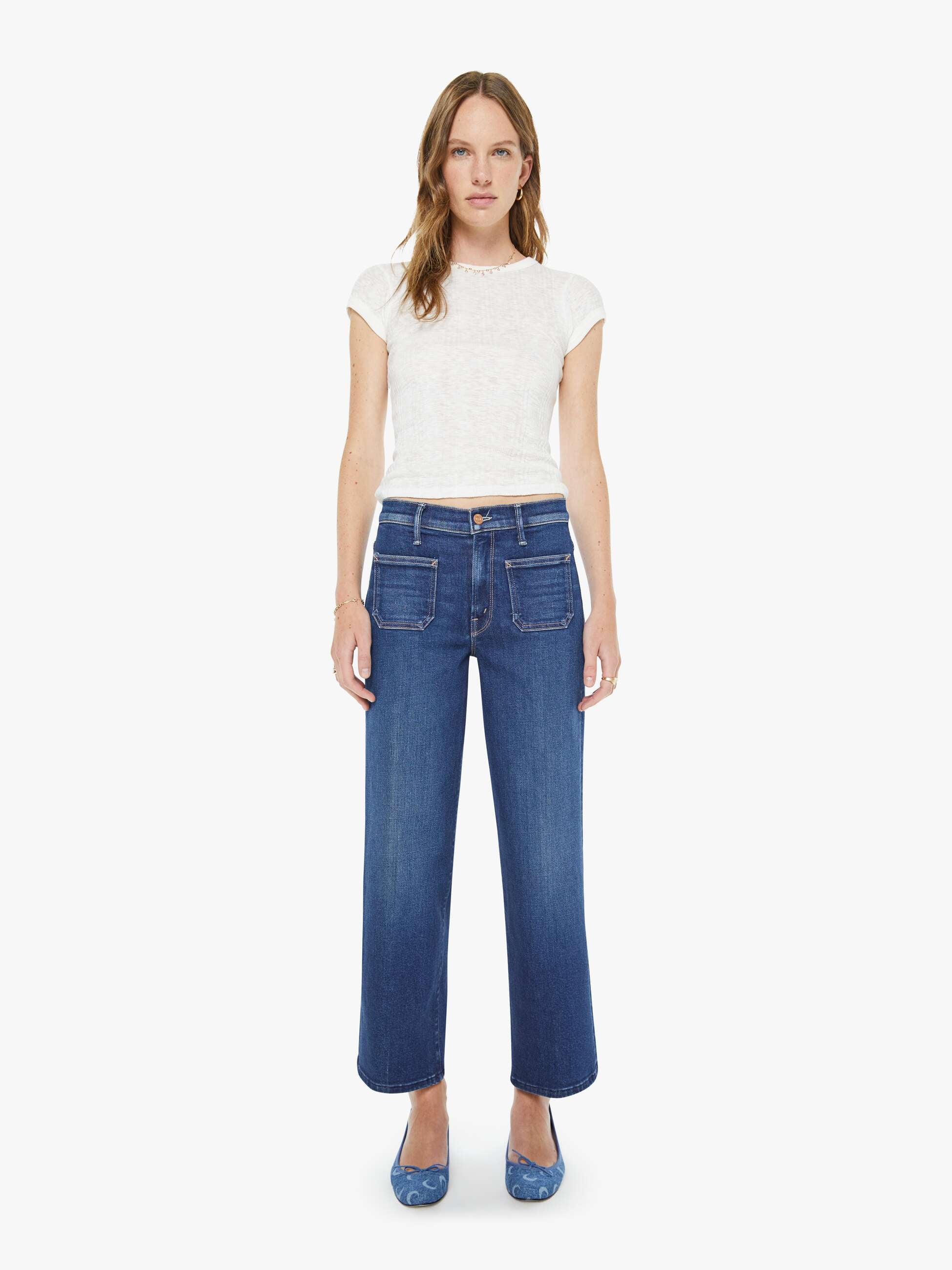 Mother Denim The Patch Pocket Mid Rise Maven Ankle