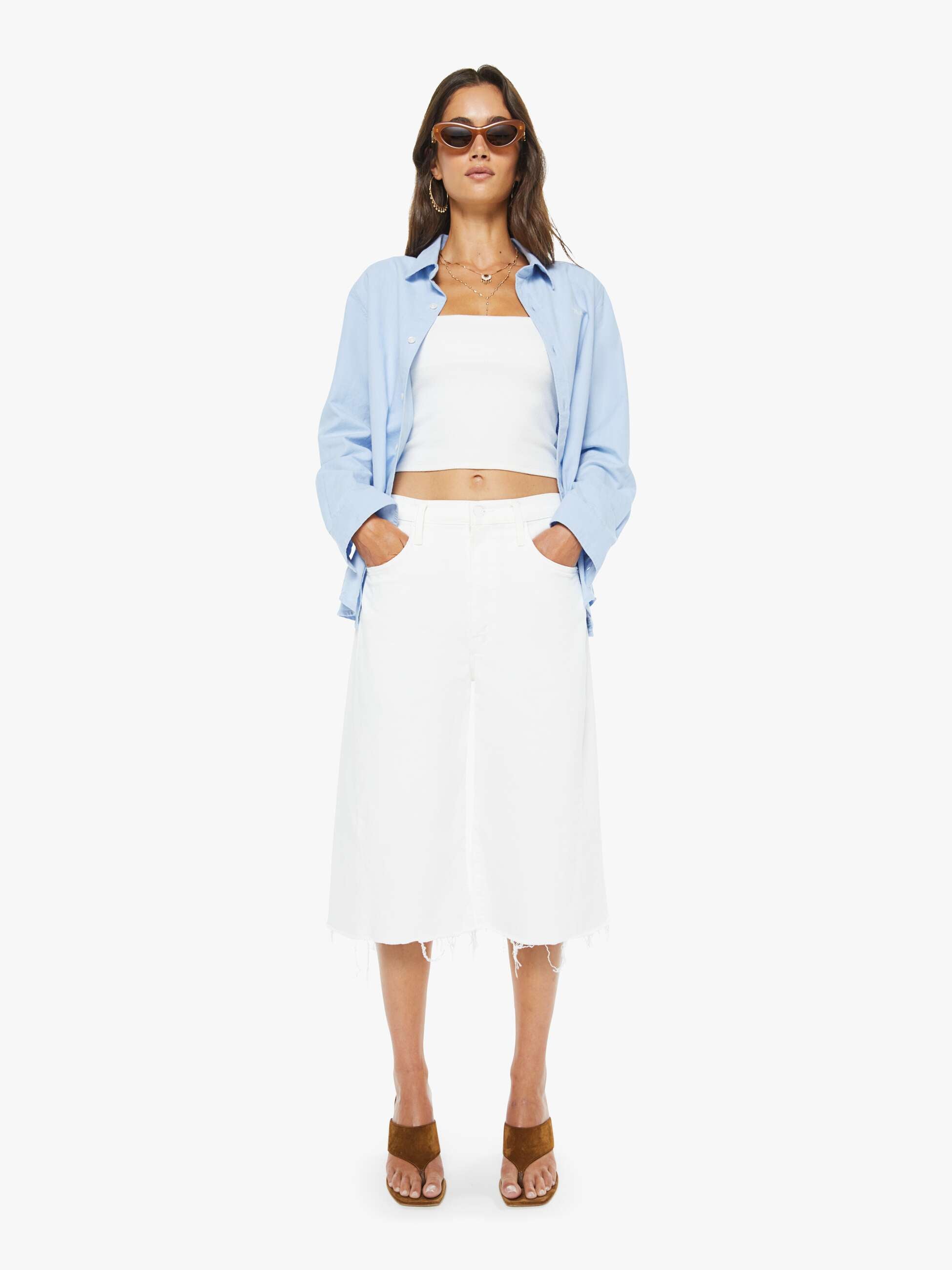 Mother Denim The Whole Lot Zip Twist Fray
