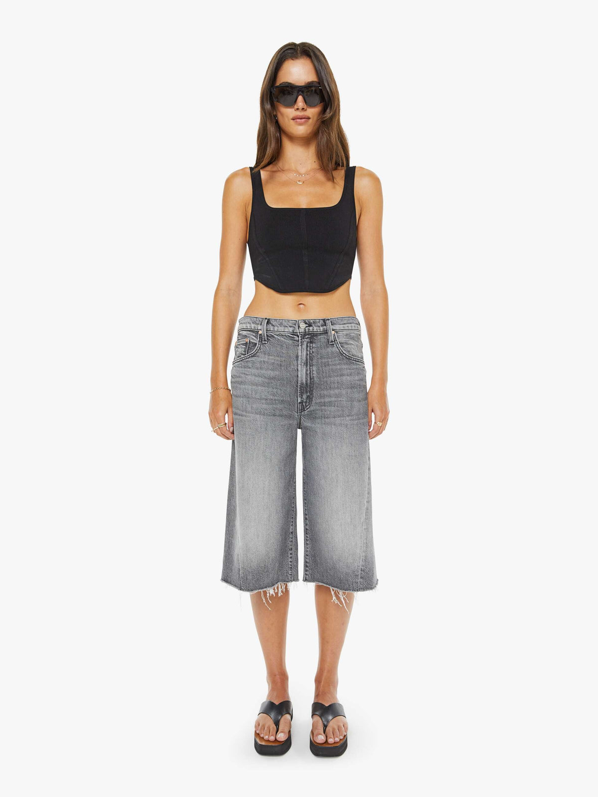Mother Denim The Whole Lot Zip Twist Fray