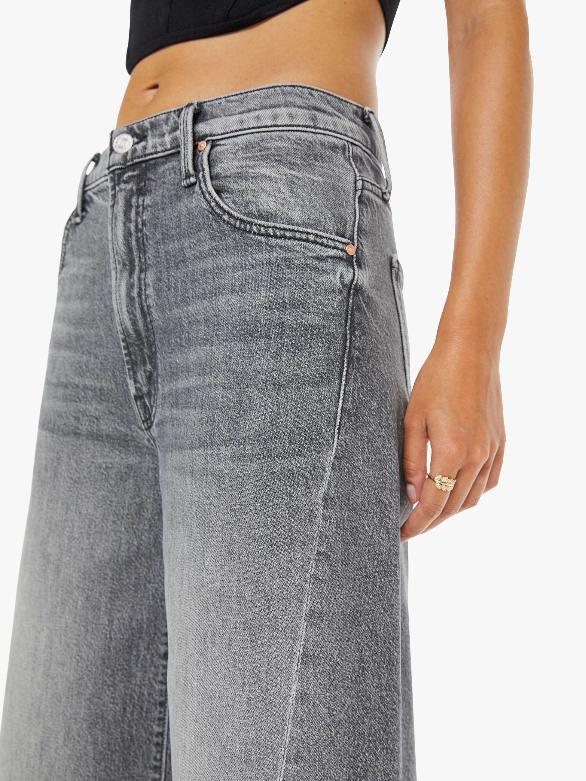 Mother Denim The Whole Lot Zip Twist Fray