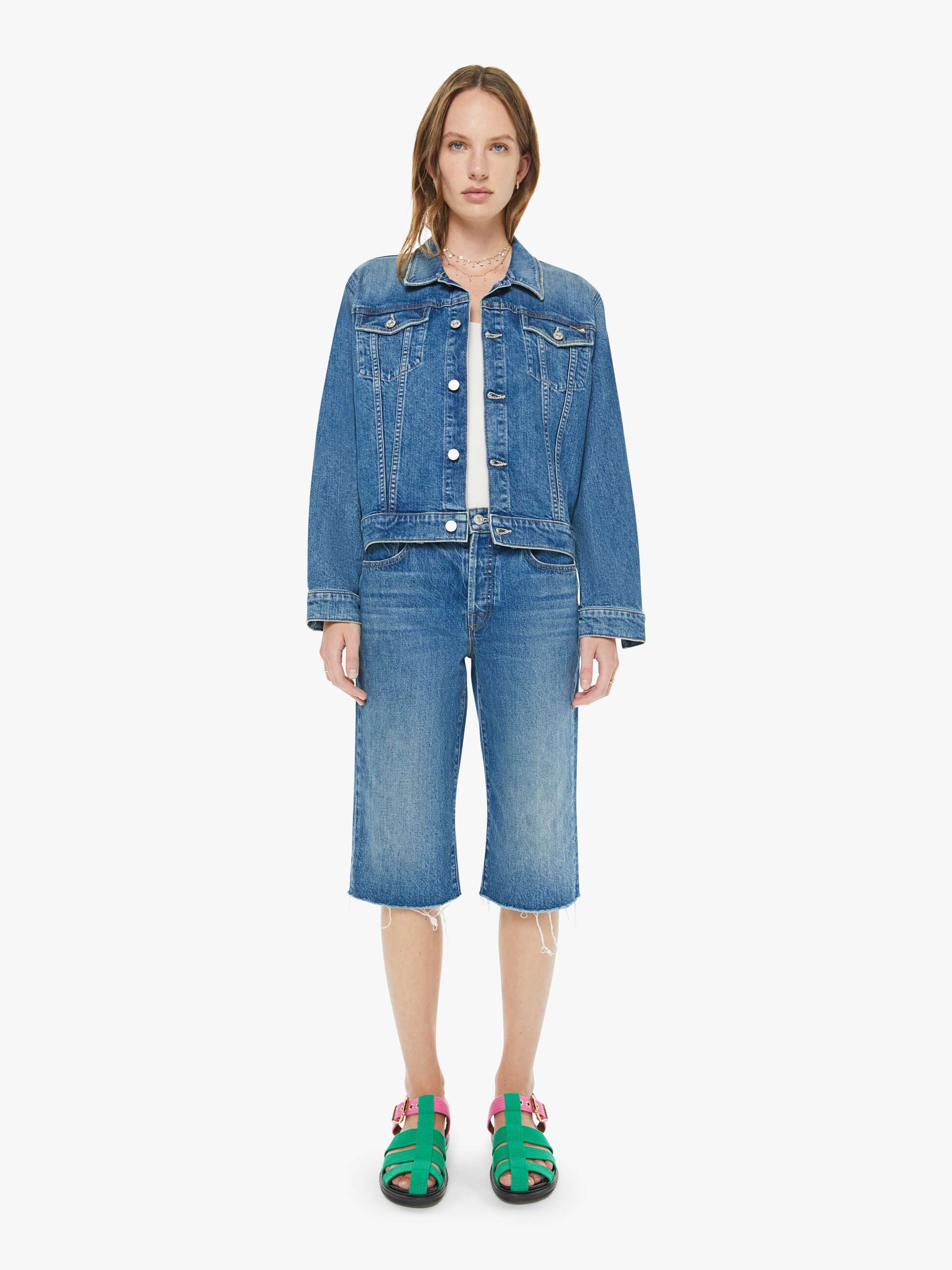 Mother Denim The Kick It Half N' Half Fray