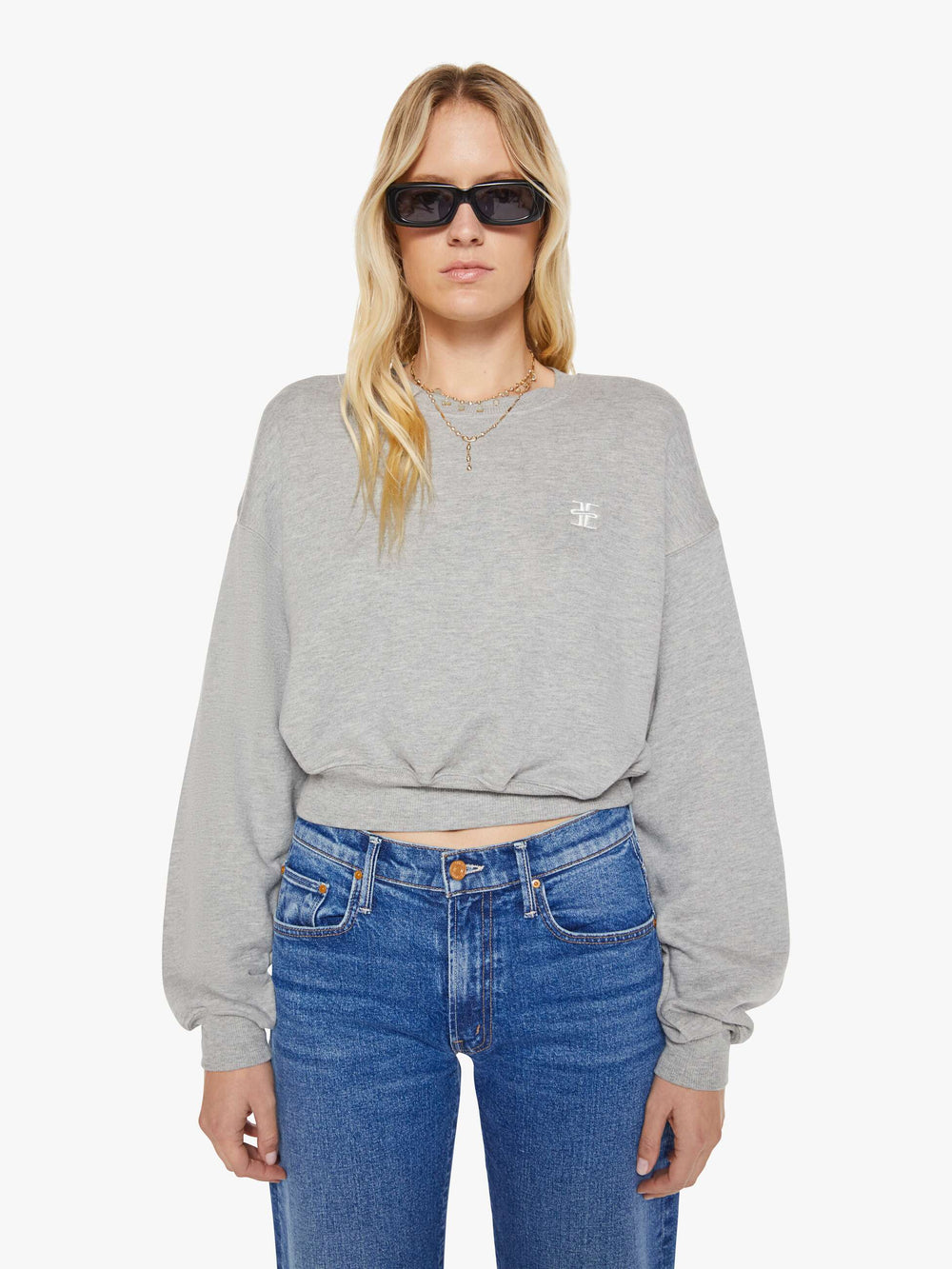 Mother Denim Eterne Cropped Crewneck Sweatshirt