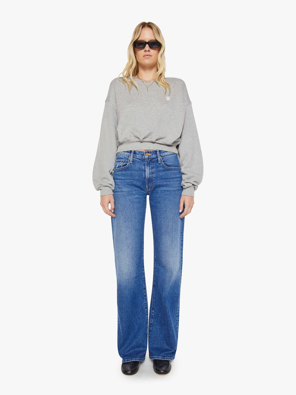 Mother Denim Eterne Cropped Crewneck Sweatshirt