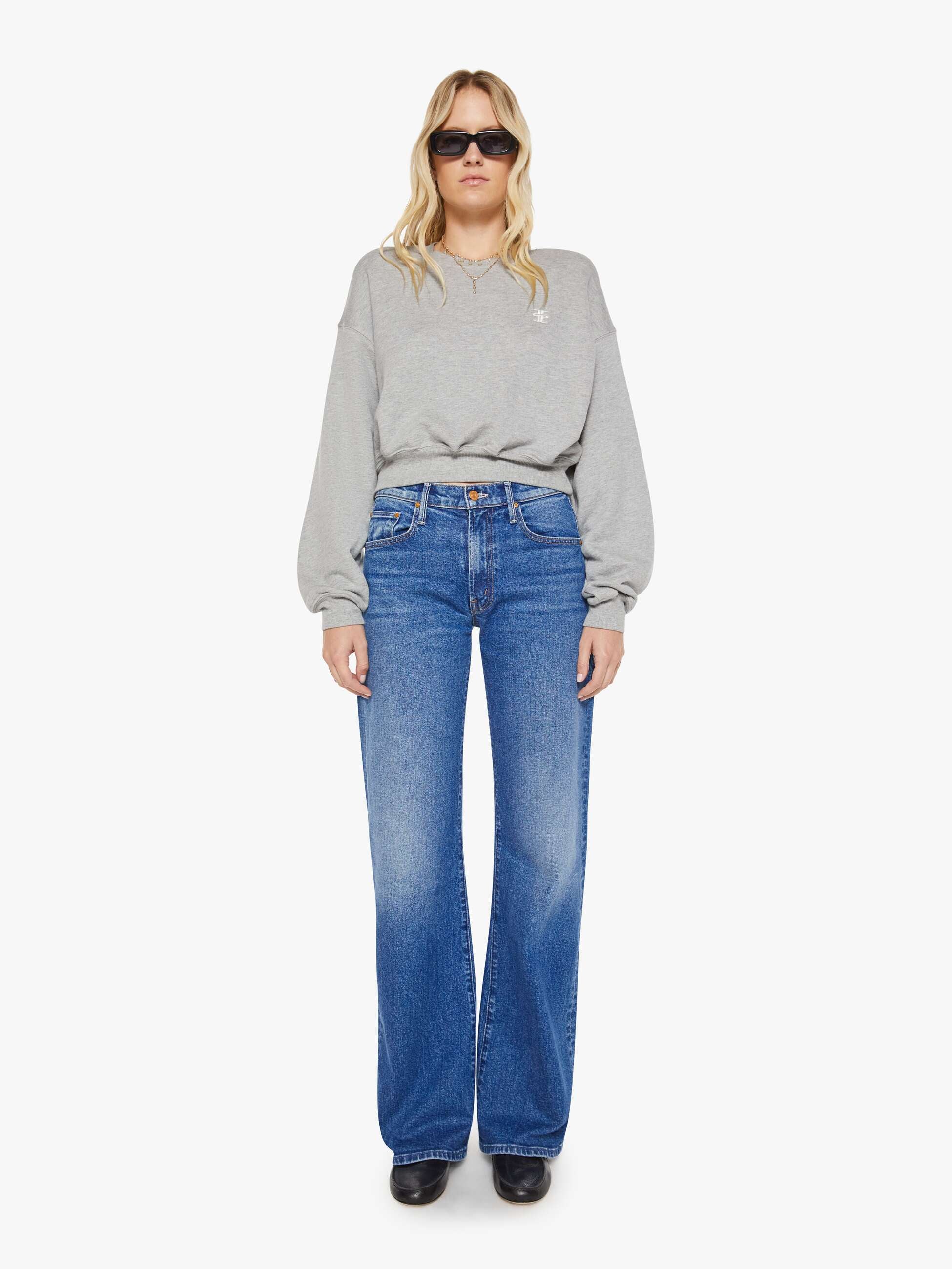 Mother Denim Eterne Cropped Crewneck Sweatshirt